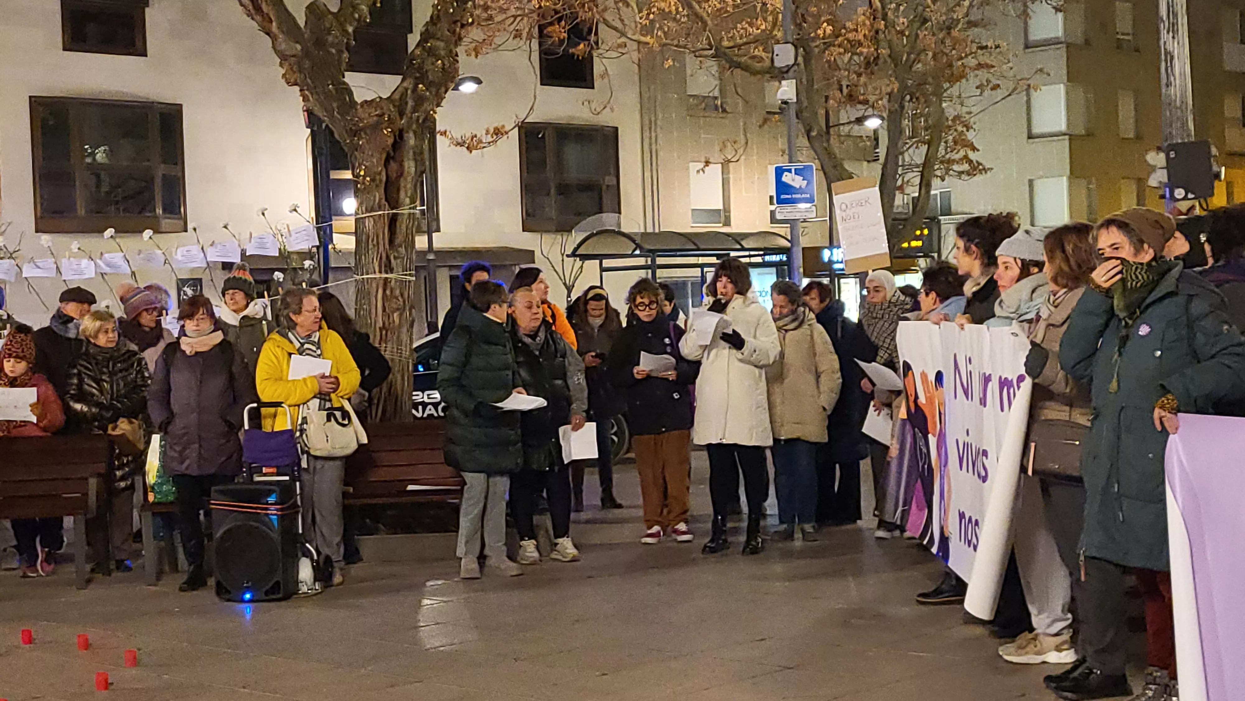 Concentración del Día Internacional contra la Violencia contra las Mujeres en Huesca. Foto Mercedes Manterola