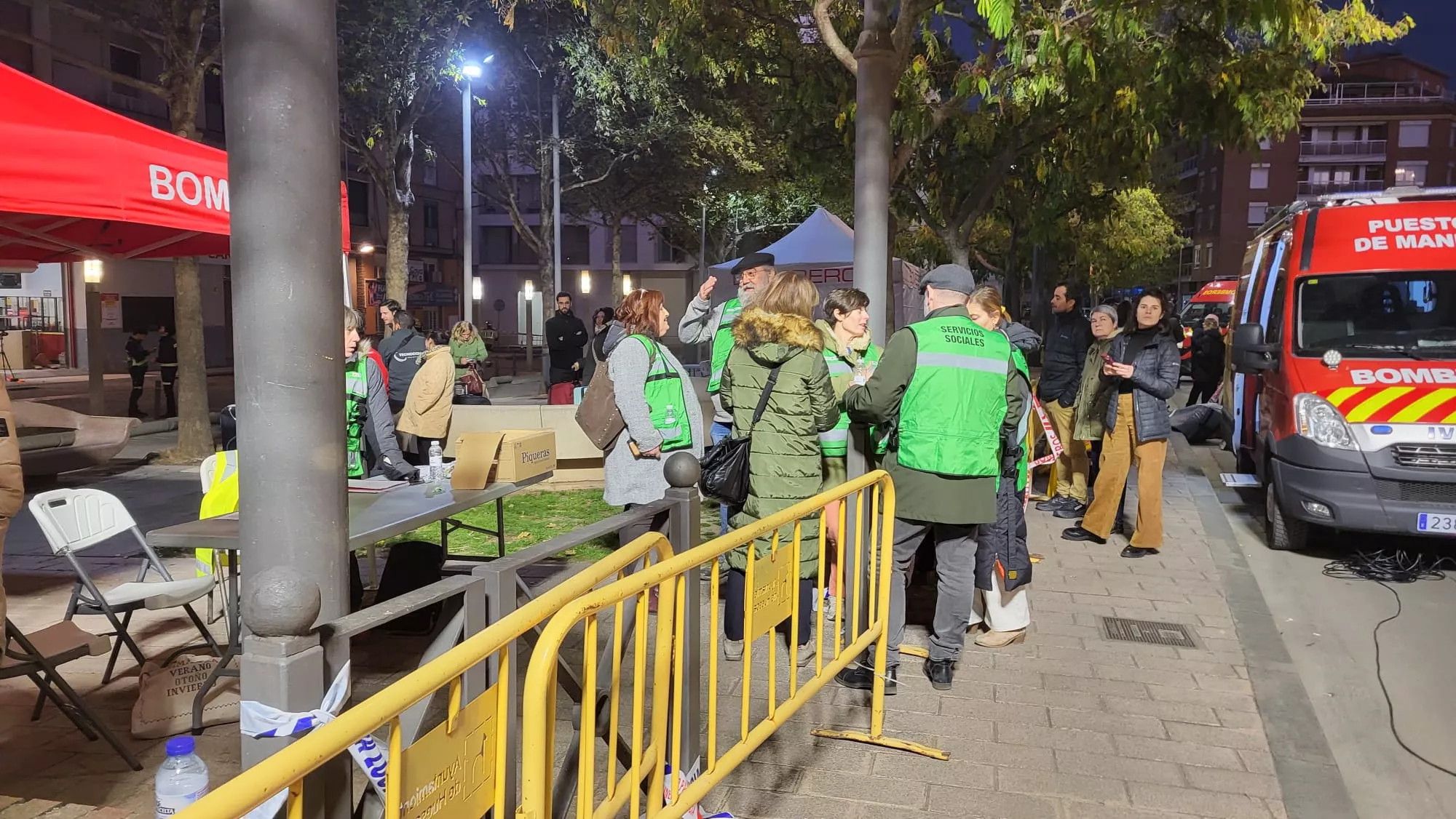 Una parte del dispositivo en la Plaza de Santa Clara