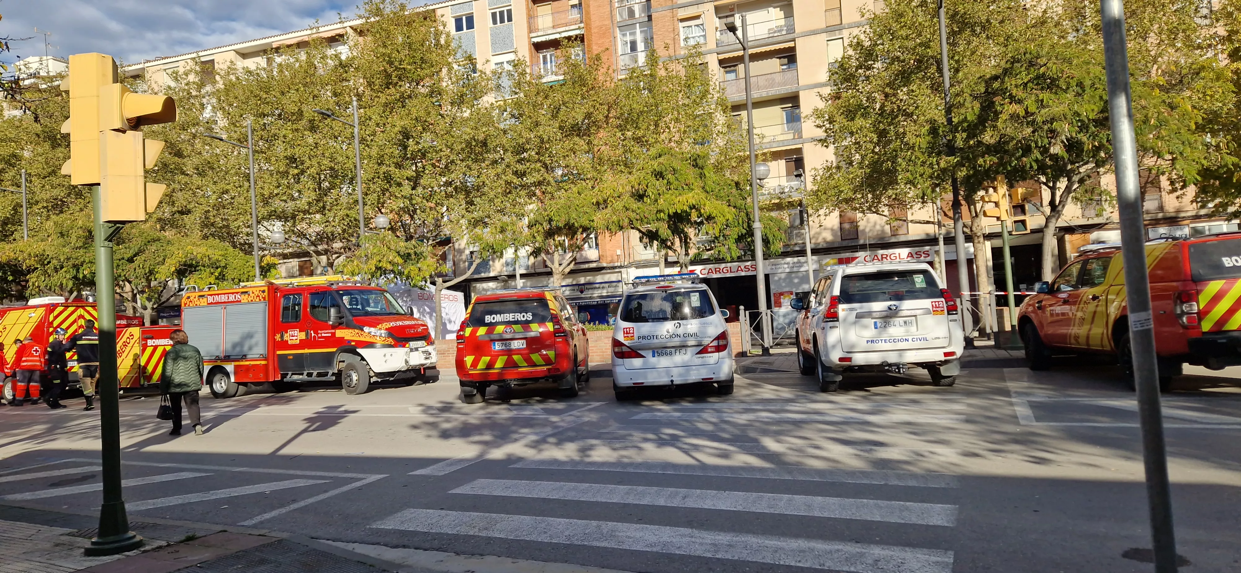 Plaza Santa Clara de Huesca al día siguiente del desalojo. Foto Myriam Martínez