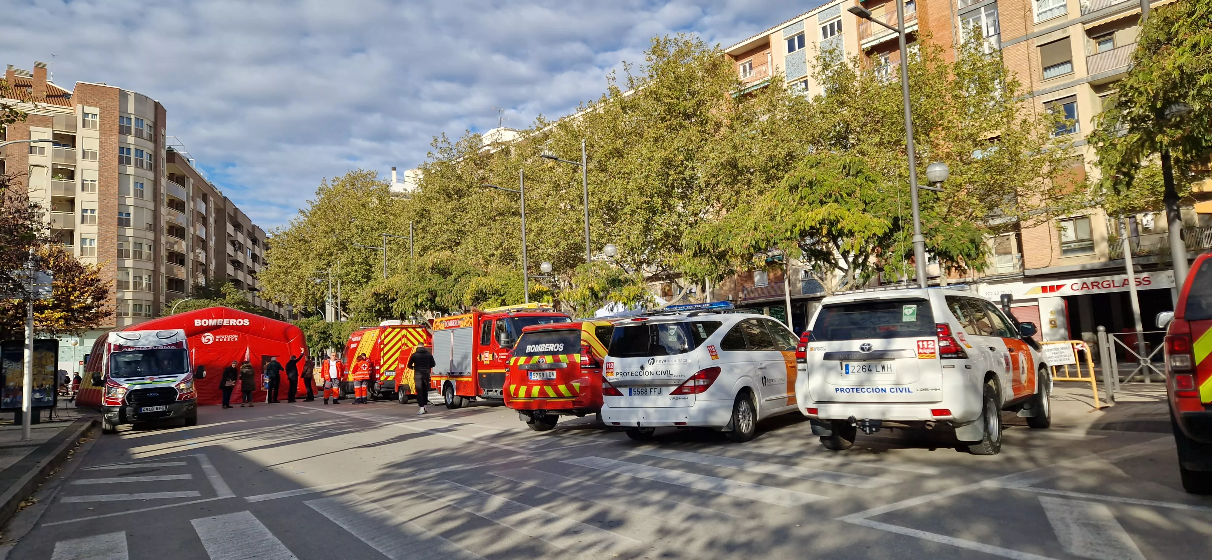 Plaza Santa Clara de Huesca al día siguiente del desalojo. Foto Myriam Martínez