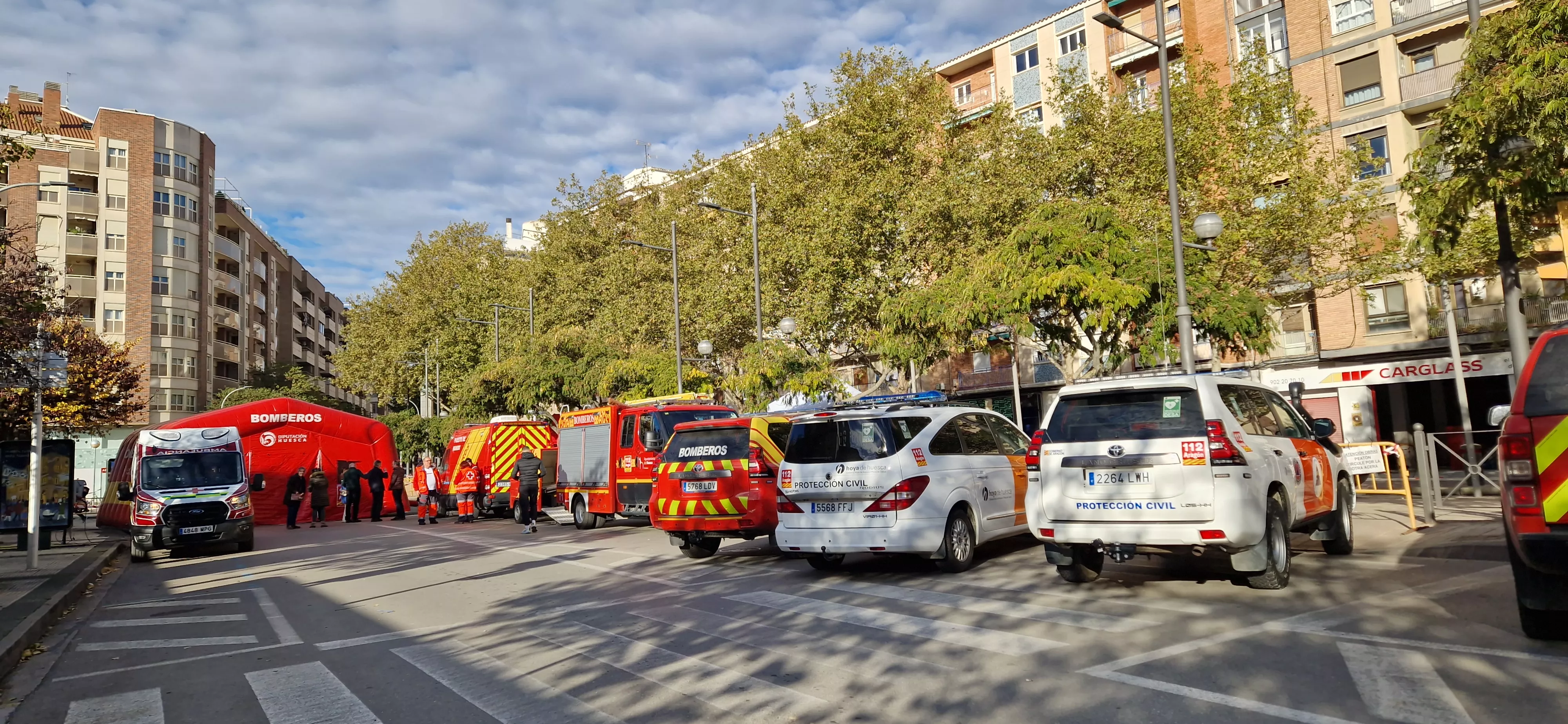 Plaza Santa Clara de Huesca al día siguiente del desalojo. Foto Myriam Martínez