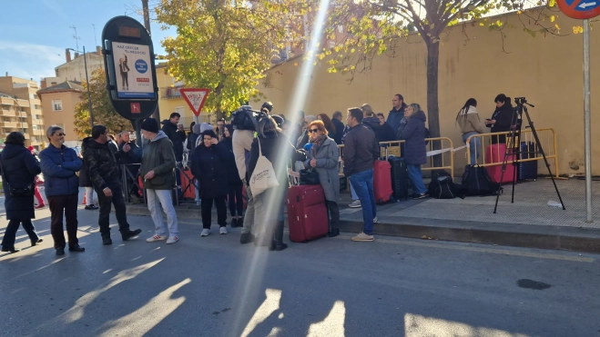 Plaza Santa Clara de Huesca al día siguiente del desalojo. Foto Myriam Martínez Plaza Santa Clara de Huesca al día siguiente del desalojo. Foto Myriam Martínez