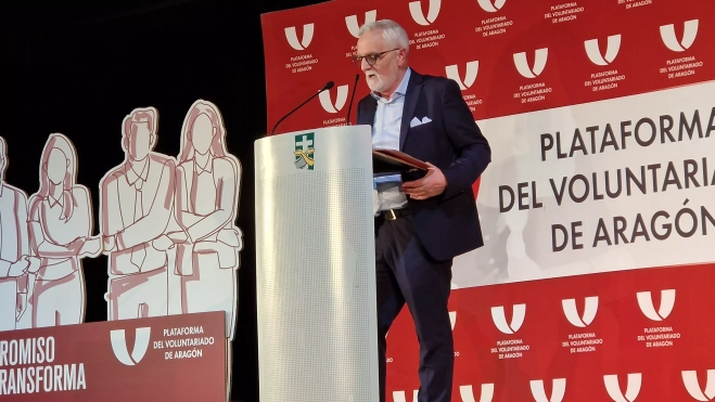 Juan Hidalgo. Fiesta de la Plataforma del Voluntariado de Aragón. Foto Myriam Martínez Juan Hidalgo. Fiesta de la Plataforma del Voluntariado de Aragón. Foto Myriam Martínez