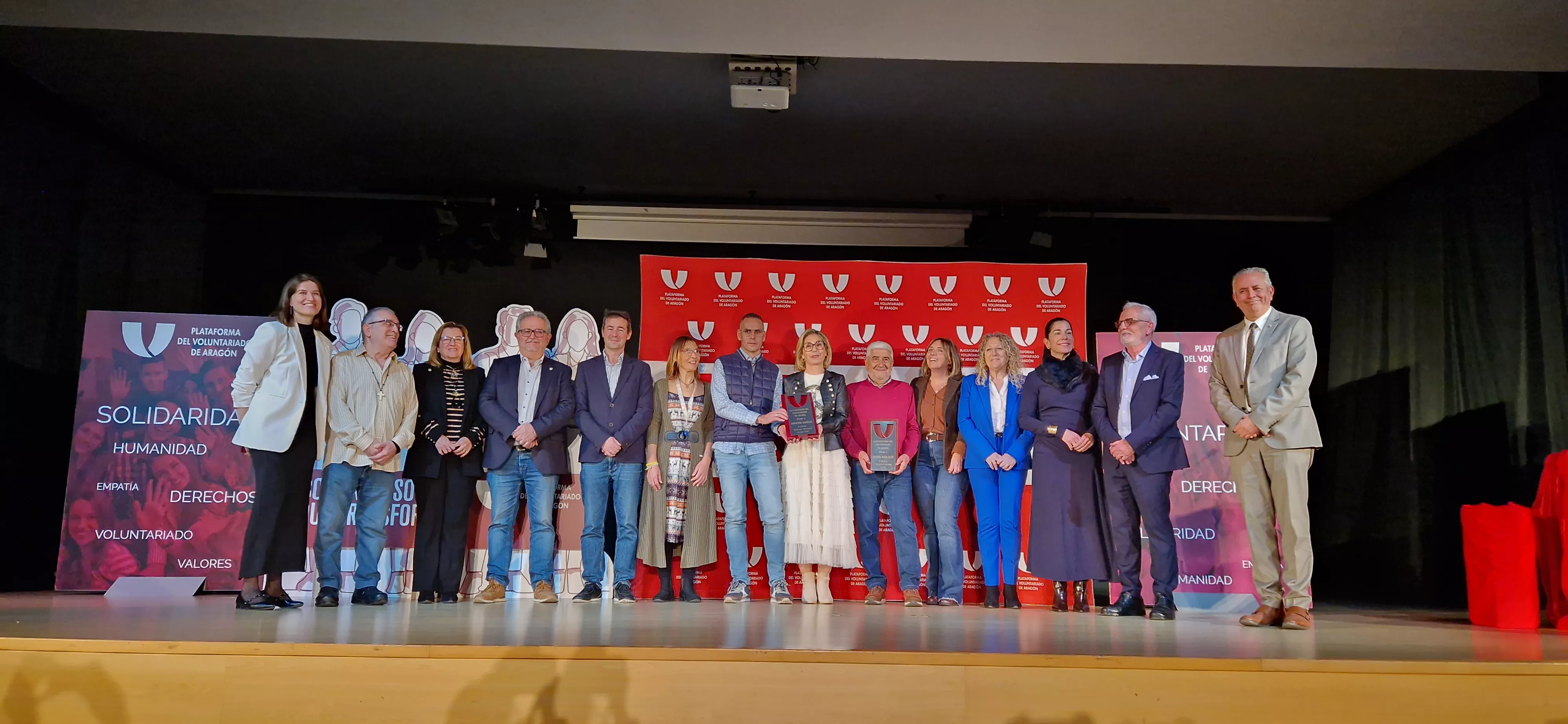 Premiados por la Plataforma del Voluntariado de Aragón. Foto Myriam Martínez