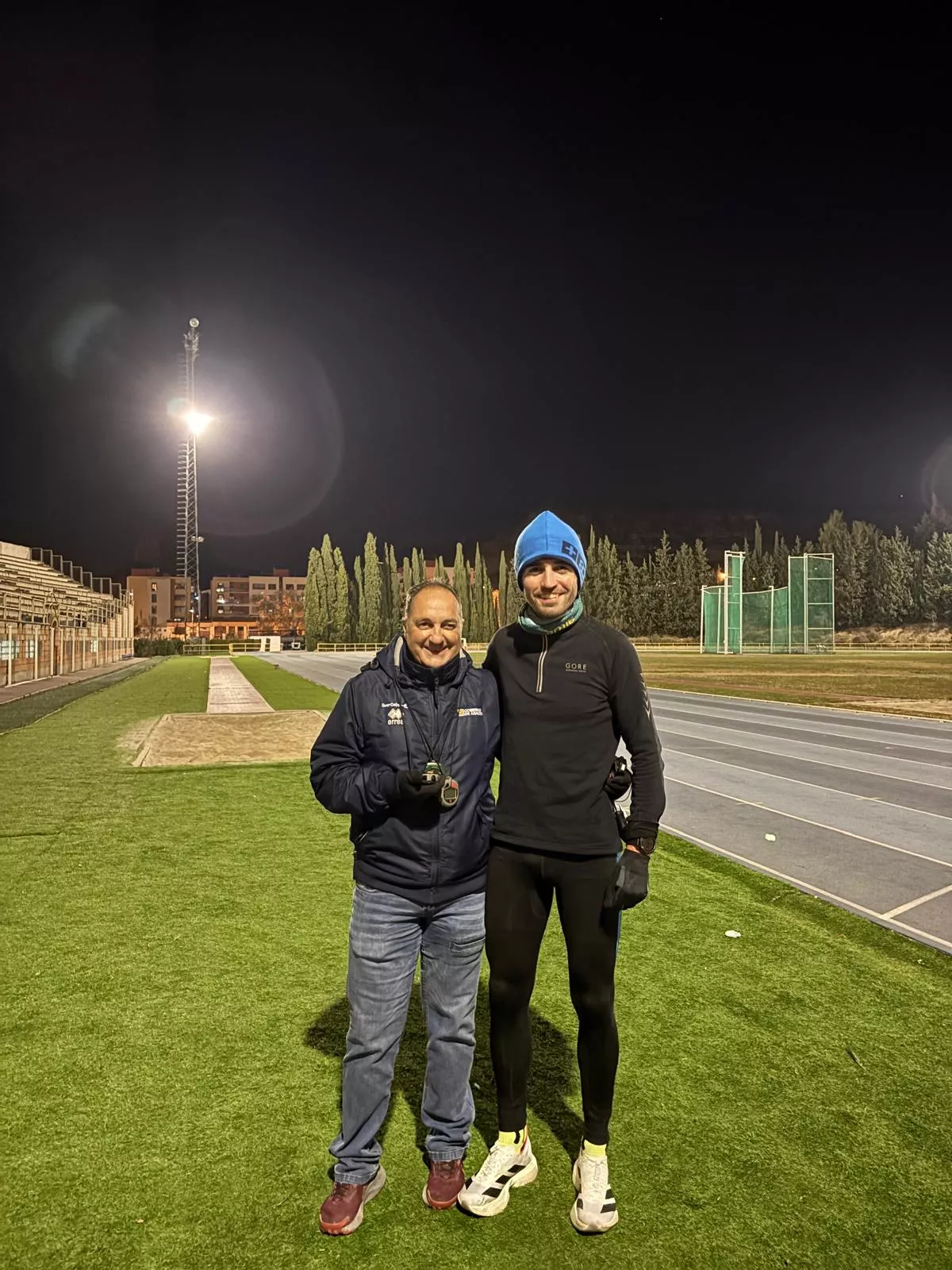 Phondy con Javier Mariño en el entreno del pasado martes en Monzón.