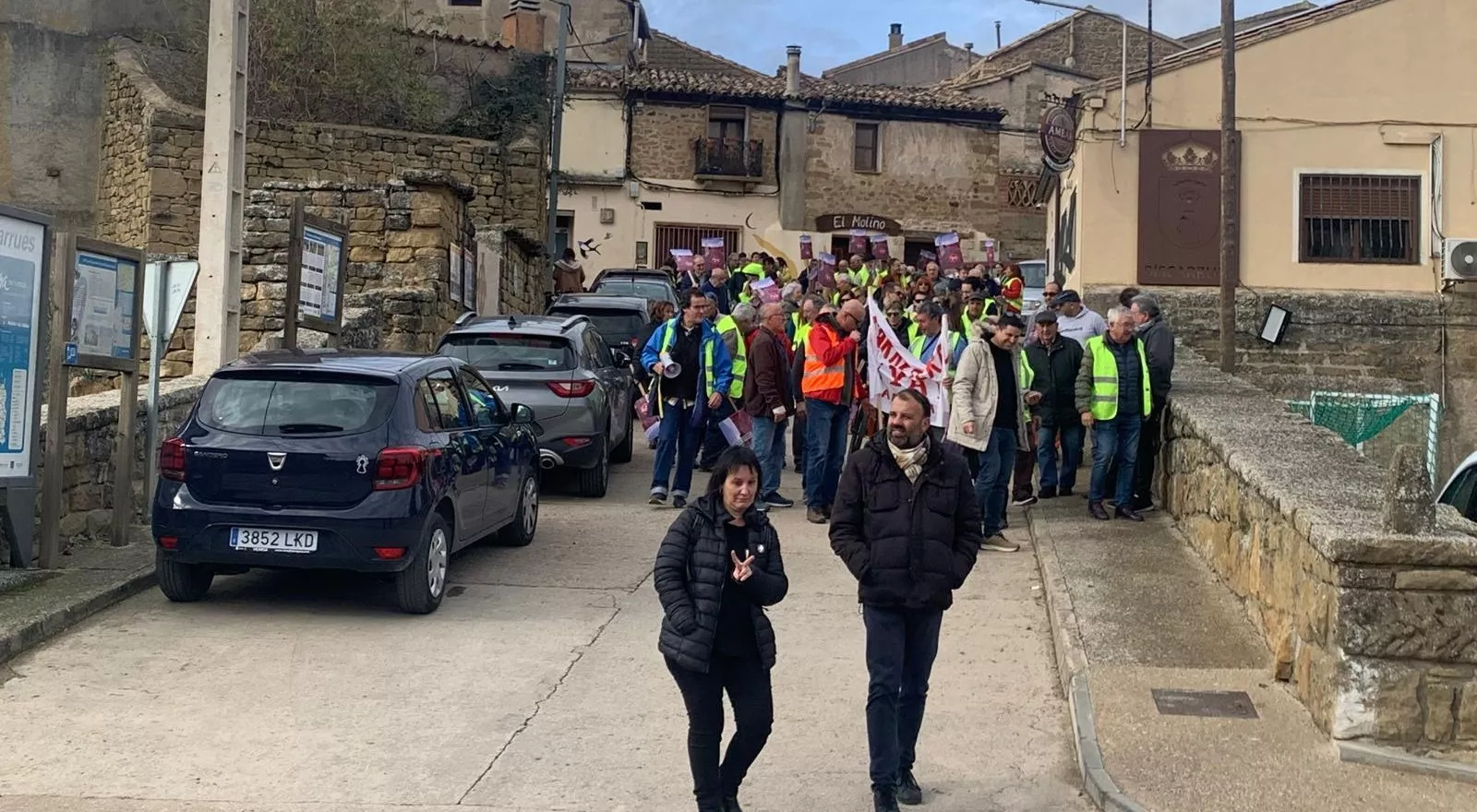 Movilización por la reforma urgente la A-125 que conecta Ayerbe, Biscarrués y Ardisa