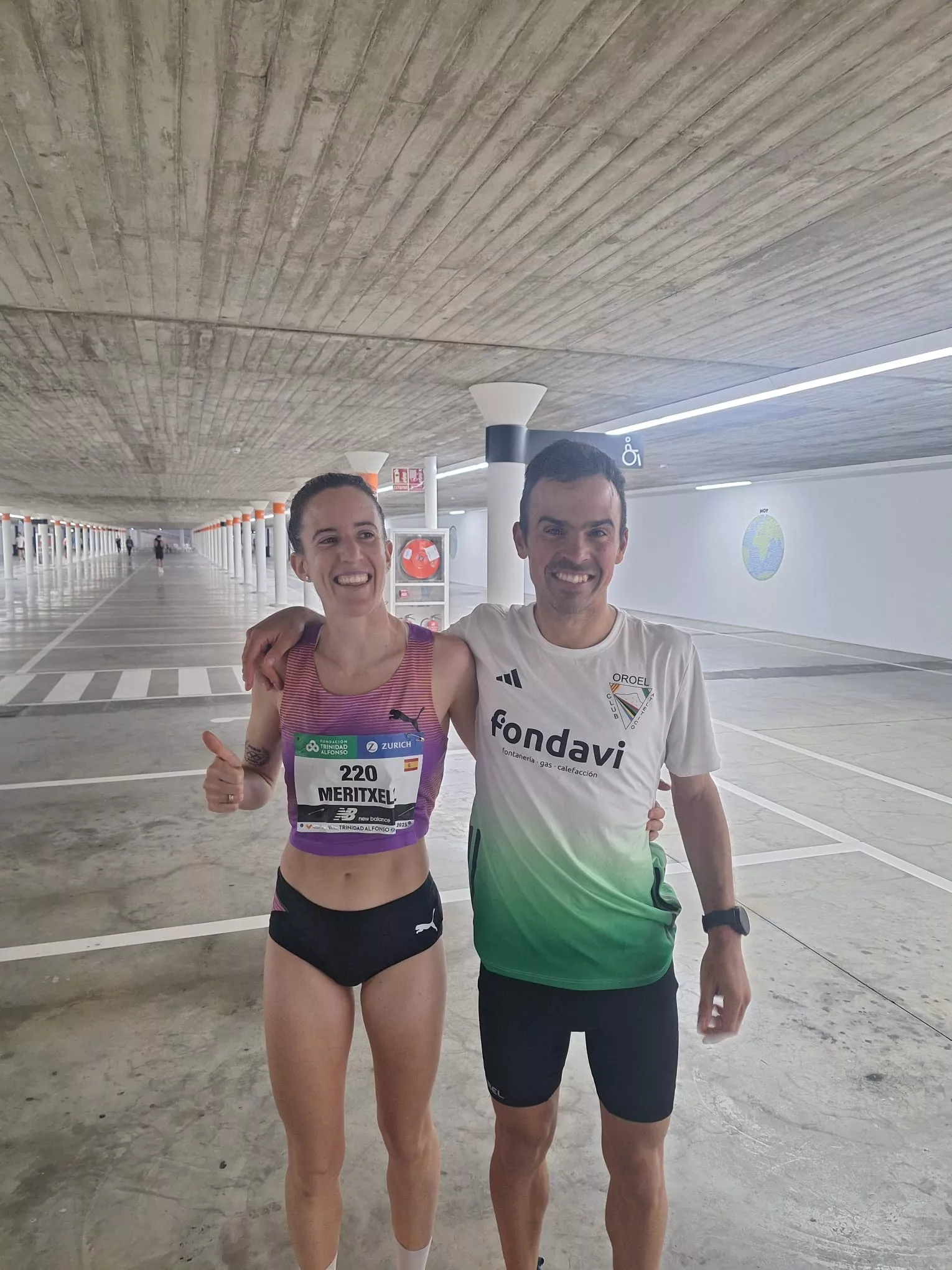 Alberto Puyuelo con Meritxel Soler, a la que ha guiado para ser la mejor española. Alberto Puyuelo con Meritxel Soler, a la que ha guiado para ser la mejor española.