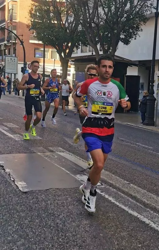 Javier Mariño, durante la carrera. Javier Mariño, durante la carrera.