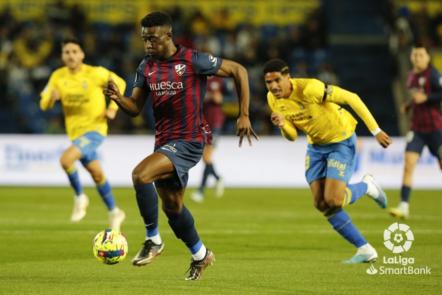 Partido disputado entre Las Palmas y la SD Huesca. Foto La Liga 