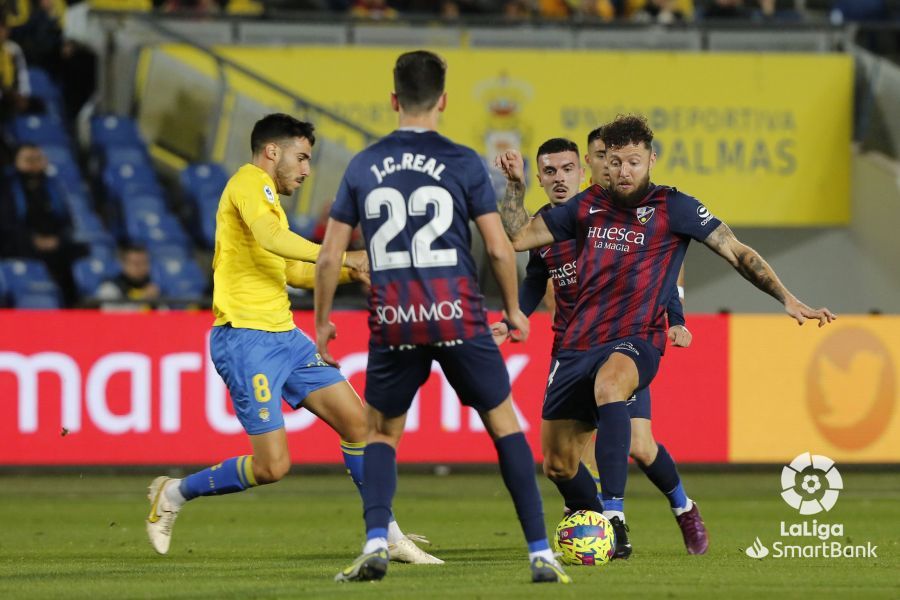 Partido disputado entre Las Palmas y la SD Huesca. Foto La Liga 