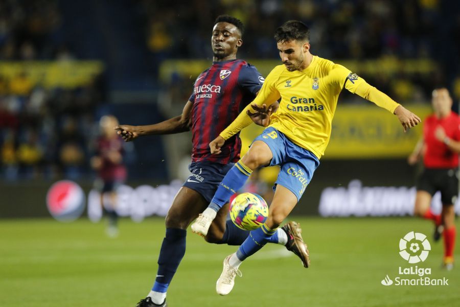 Partido disputado entre Las Palmas y la SD Huesca. Foto La Liga 