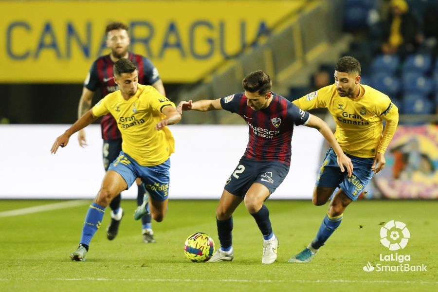 Partido disputado entre Las Palmas y la SD Huesca. Foto La Liga 