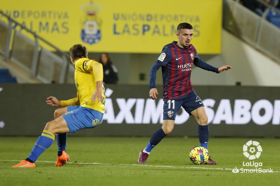 Partido disputado entre Las Palmas y la SD Huesca. Foto La Liga 