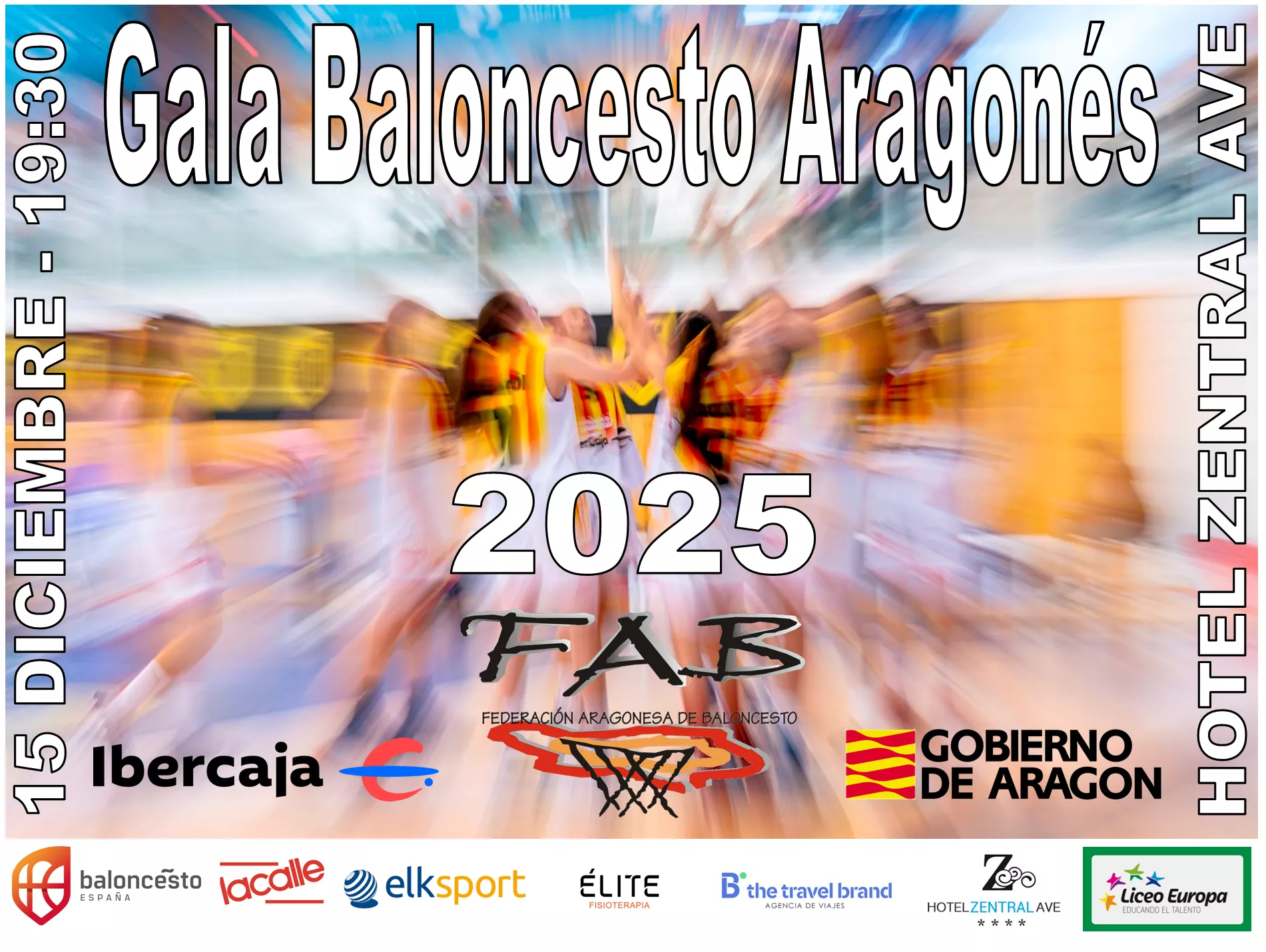 La Gala del Baloncesto Aragonés 2025 se celebrará el lunes