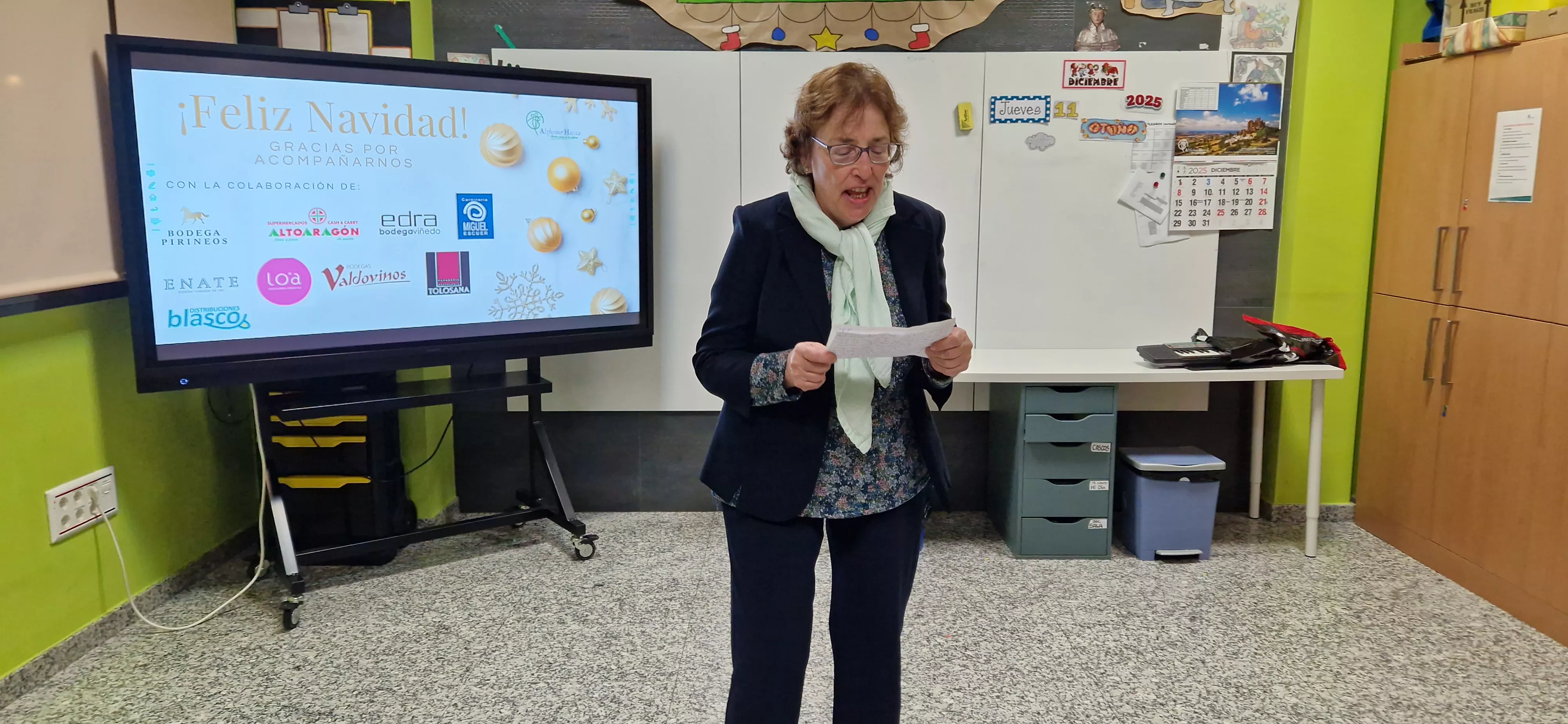 Irene San José. Brindis navideño de Alzhéimer Huesca. Foto Myriam Martínez