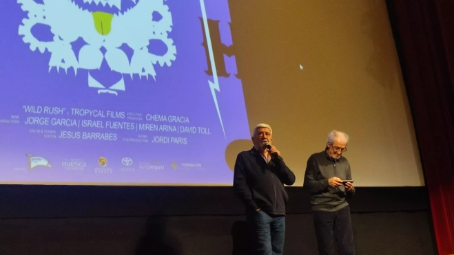 Bara y Lorenzo en el inicio de las Proyecciones de San Úrbez.