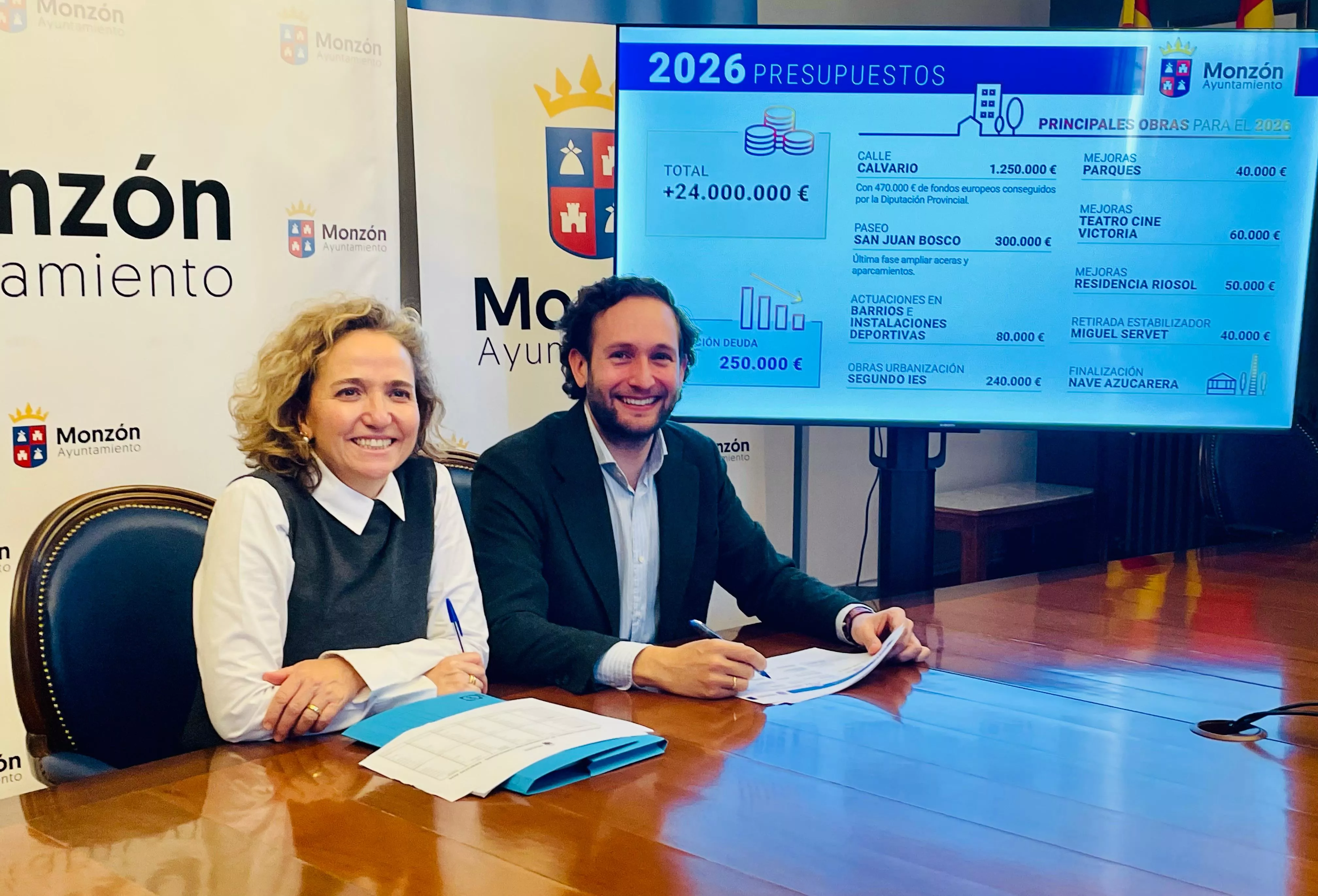 Monzón presenta un presupuesto de 24,3 millones para 2026.