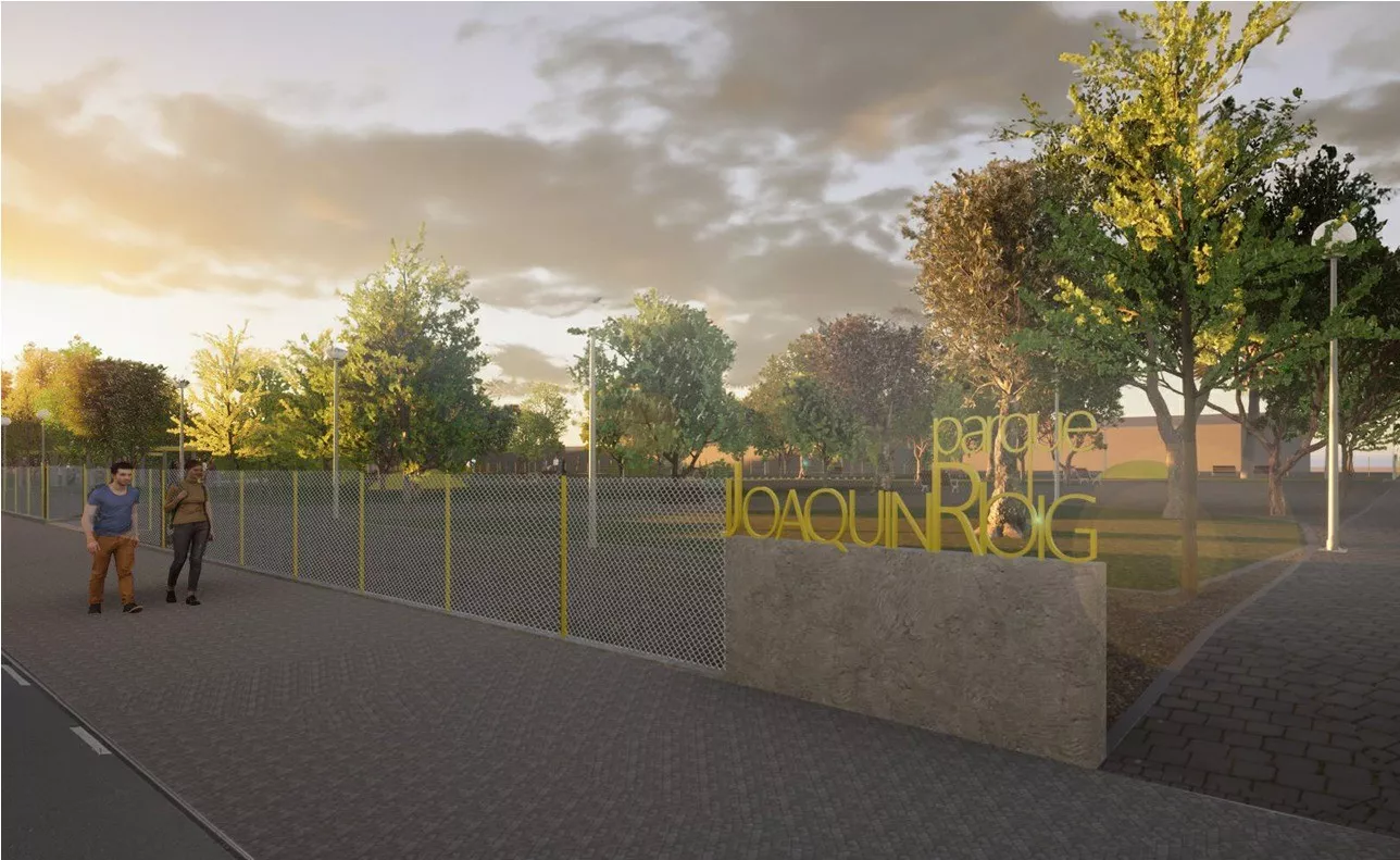 Acceso previsto para el parque Joaquín Roig de Huesca