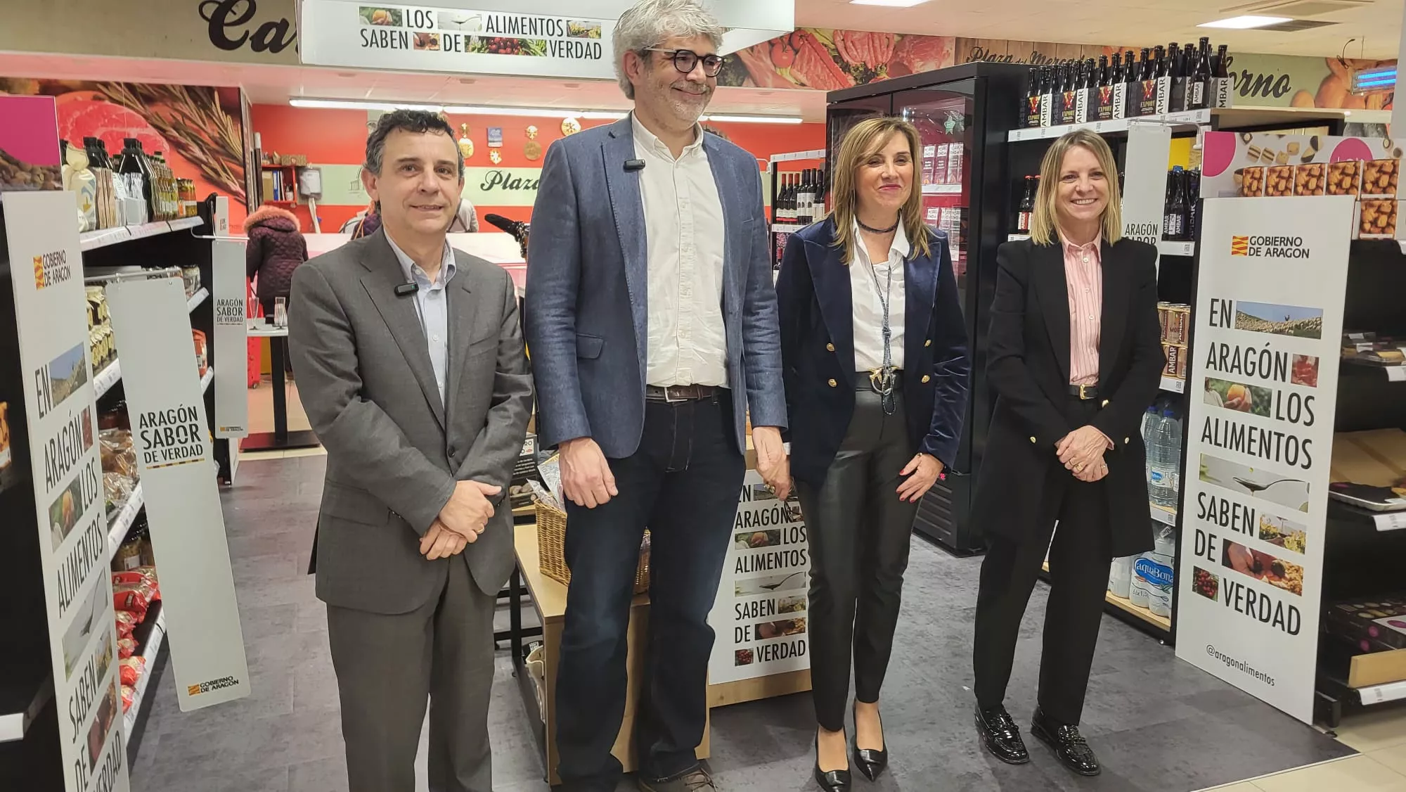 José Ignacio Domingo, Agustín Cabrero, Amparo Cuéllar y Nuria Mur en la presentación de Aragón Sabor de Verdad