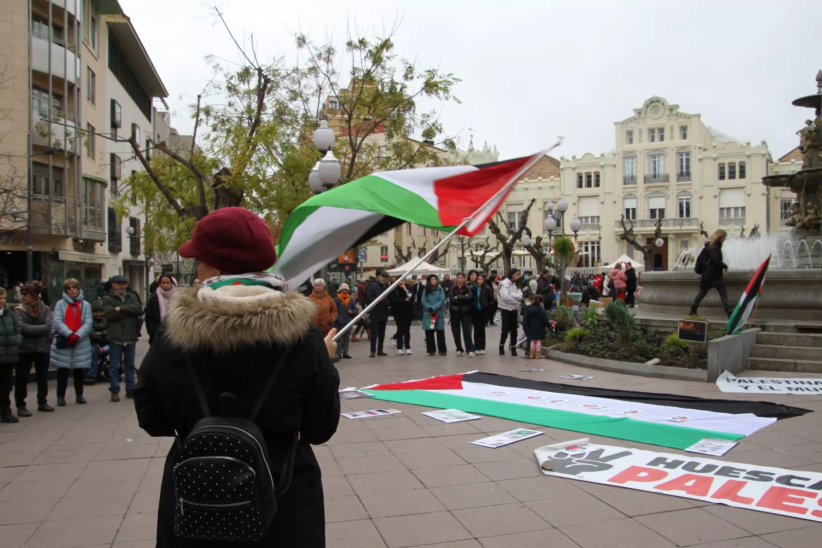 Concentración en Huesca por el cese del genocidio en Palestina. Foto Carlos Neofato