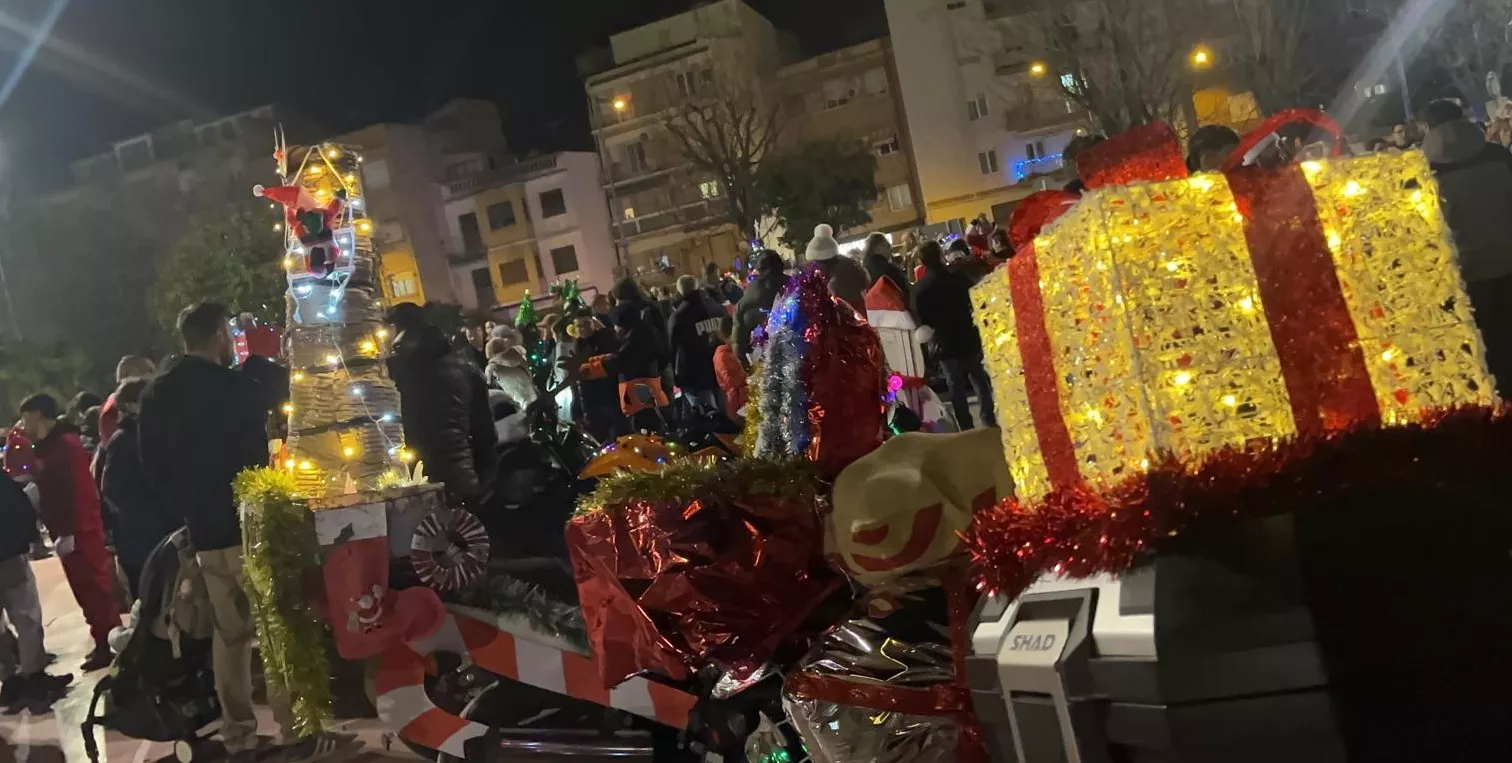 Celebración de la la VIII Papanoelada Motera de Monzón. Foto Mercedes Manterola