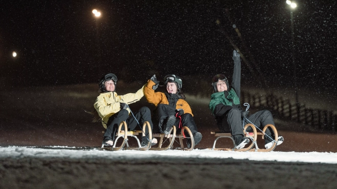 Estreno de un nuevo formato de tobogganing.