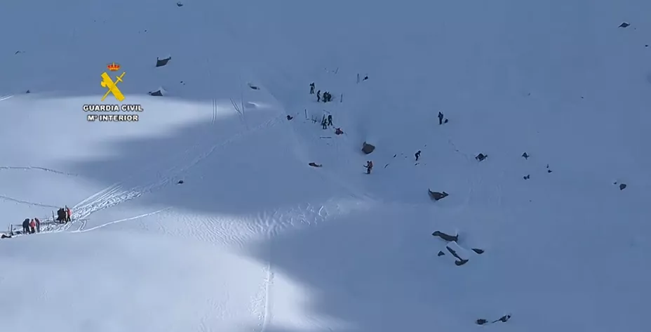 Búsqueda tras el alud en el pico Tablato en Panticosa en el que han fallecido tres personas.