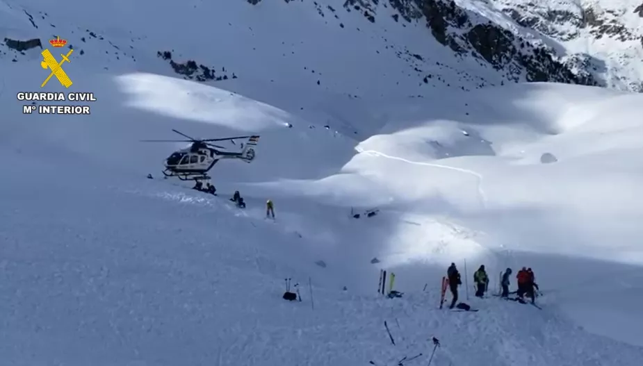 Labores de rescate tras el alud del pico Tablato.