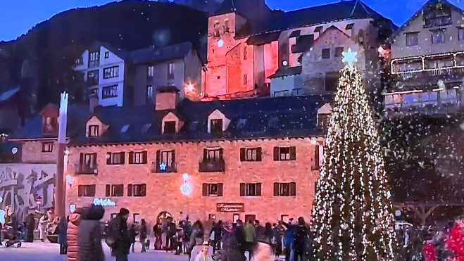 Sallent de Gállego en la retransmisión de Mediaset.