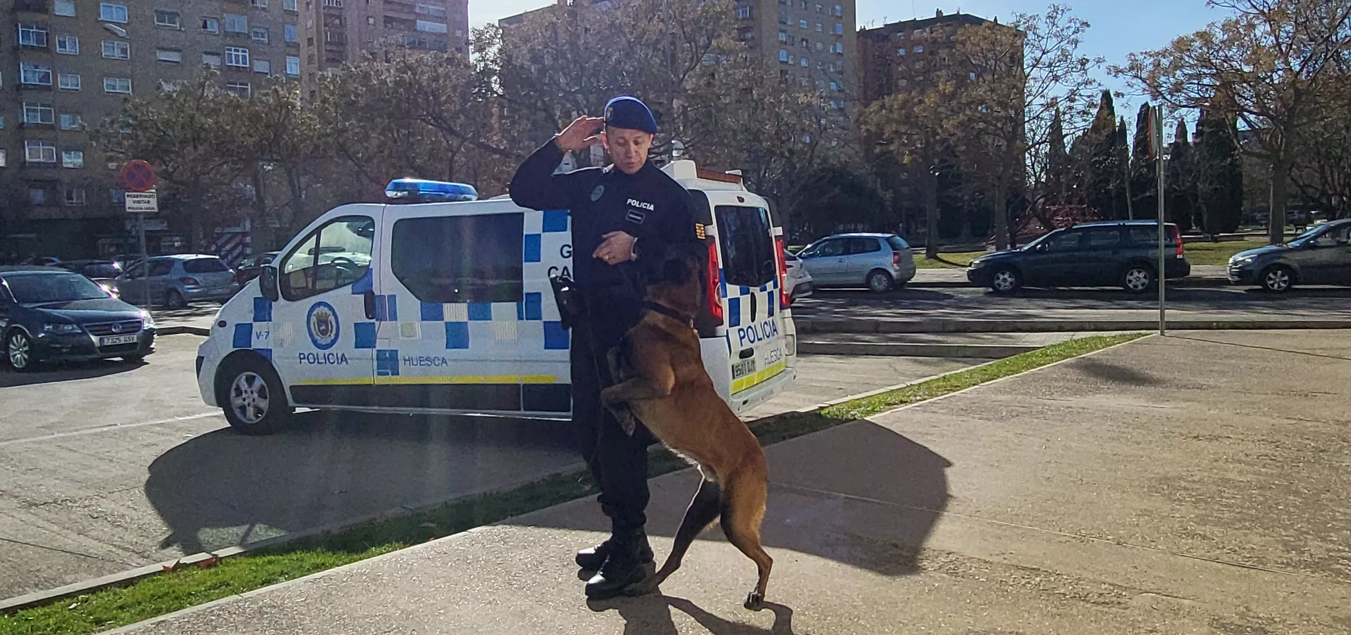 Presentación de la Unidad Canina de la Policía Local de Huesca. Foto Mercedes Manterola