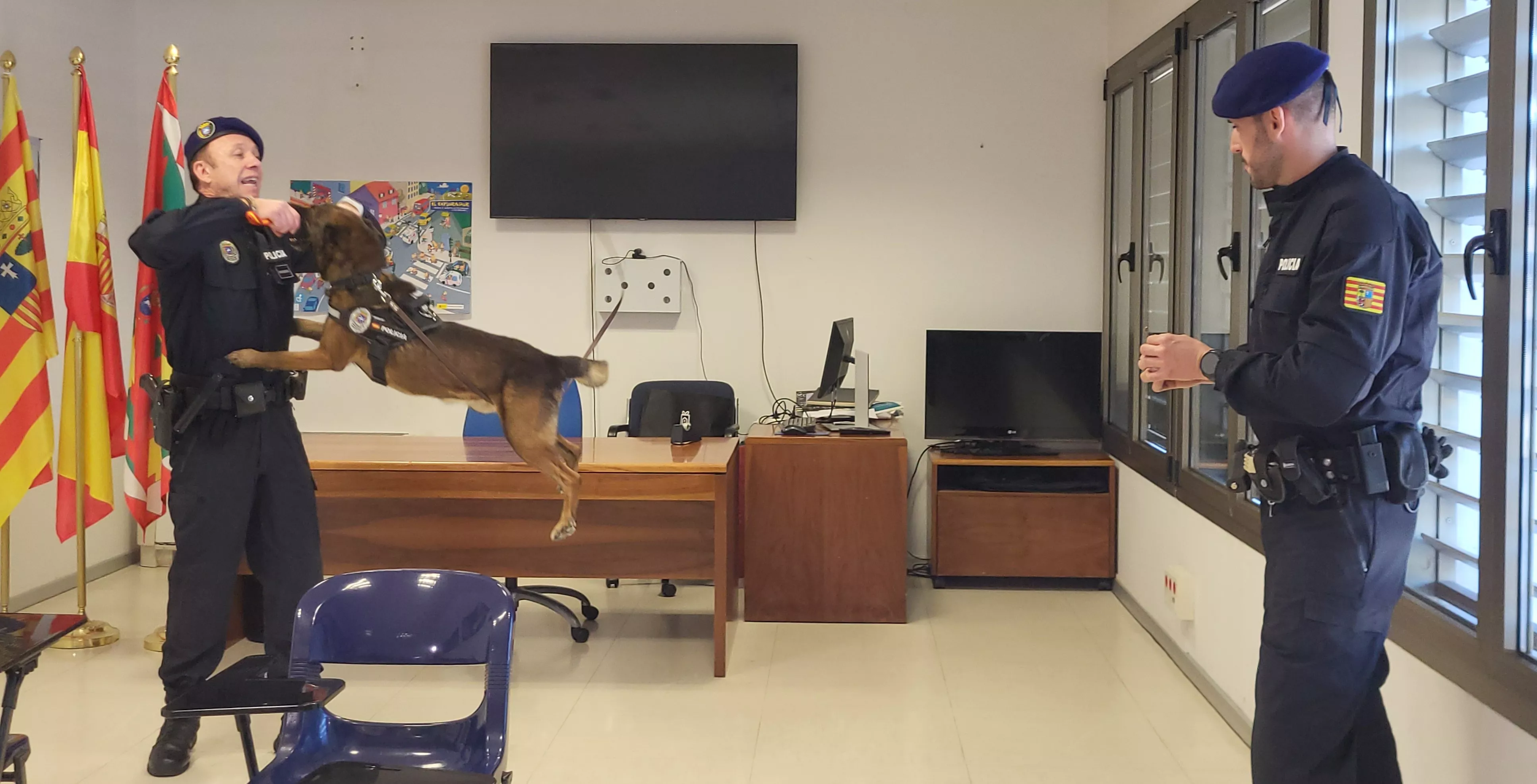 Presentación de la Unidad Canina de la Policía Local de Huesca. Foto Mercedes Manterola