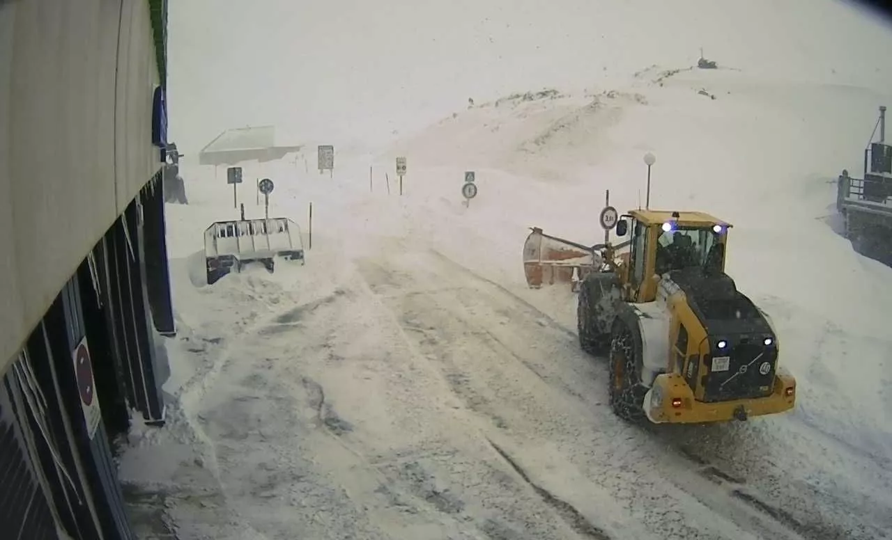 Imagen de la situación este sábado del paso del Portalet.