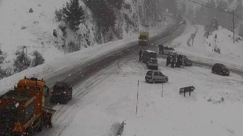 Acceso a Candanchú este sábado.