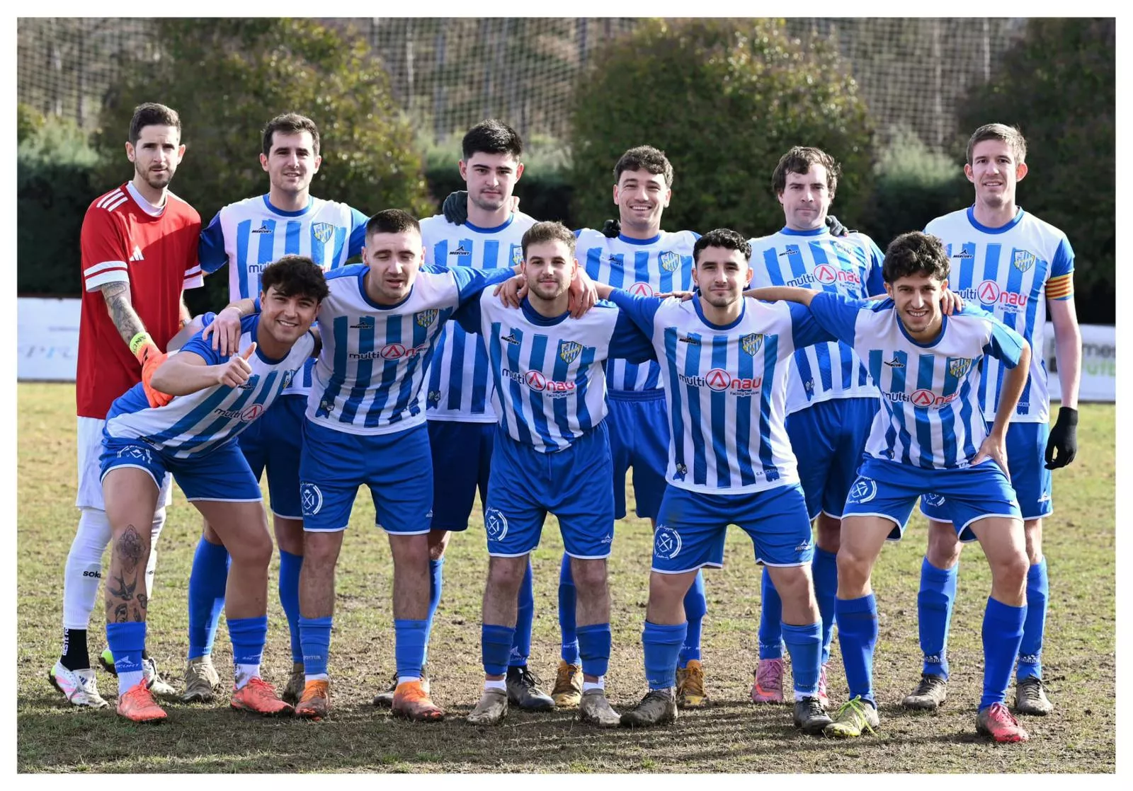 Once del Graus en el partido ante el Pomar. Resultados y clasificaciones del fútbol altoaragonés del 10 y 11 de enero. Foto: Renate Rozeboom