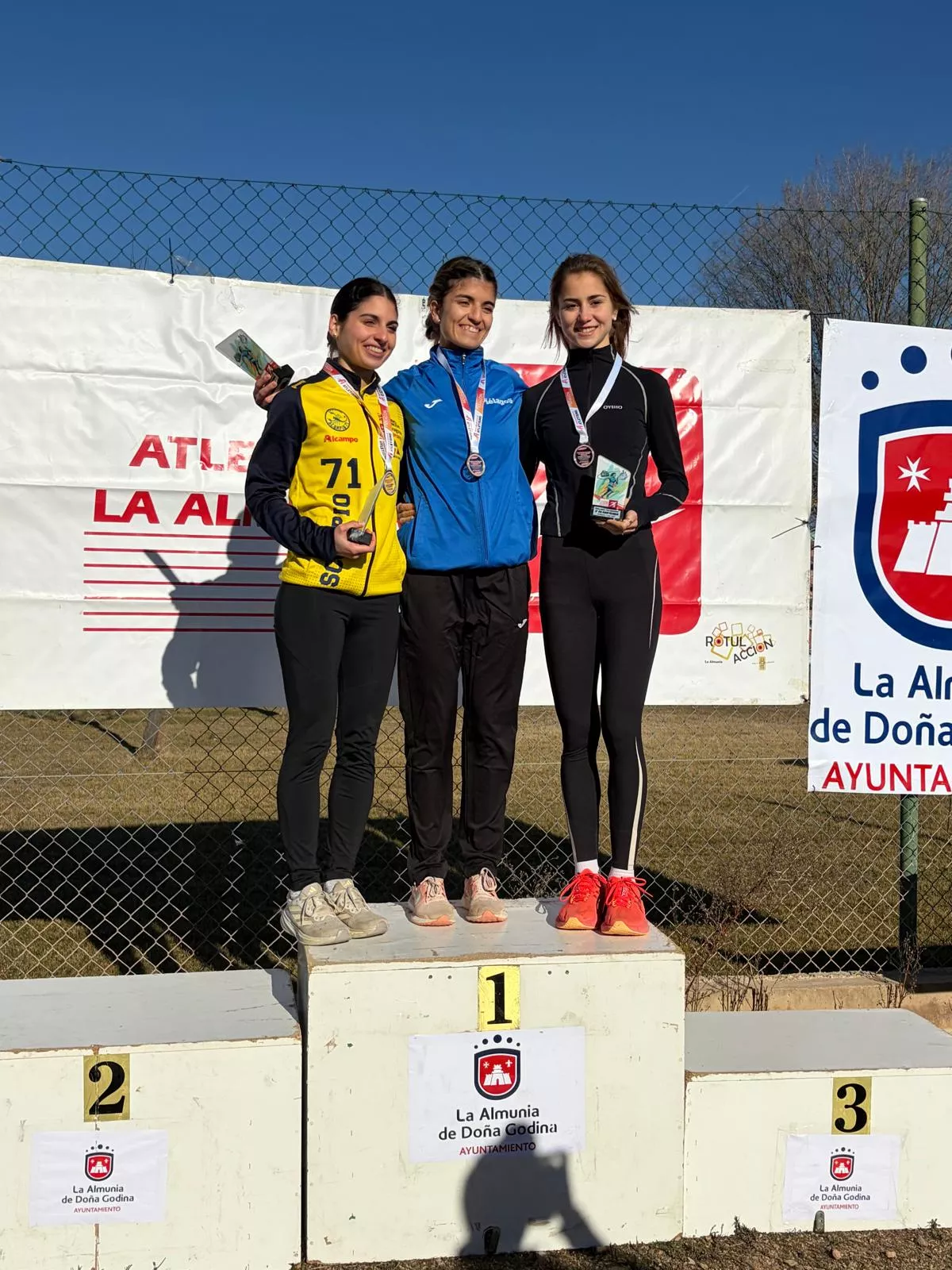 Podio senior femenino con Raquel de Francisco campeona de Aragón y de la Copa