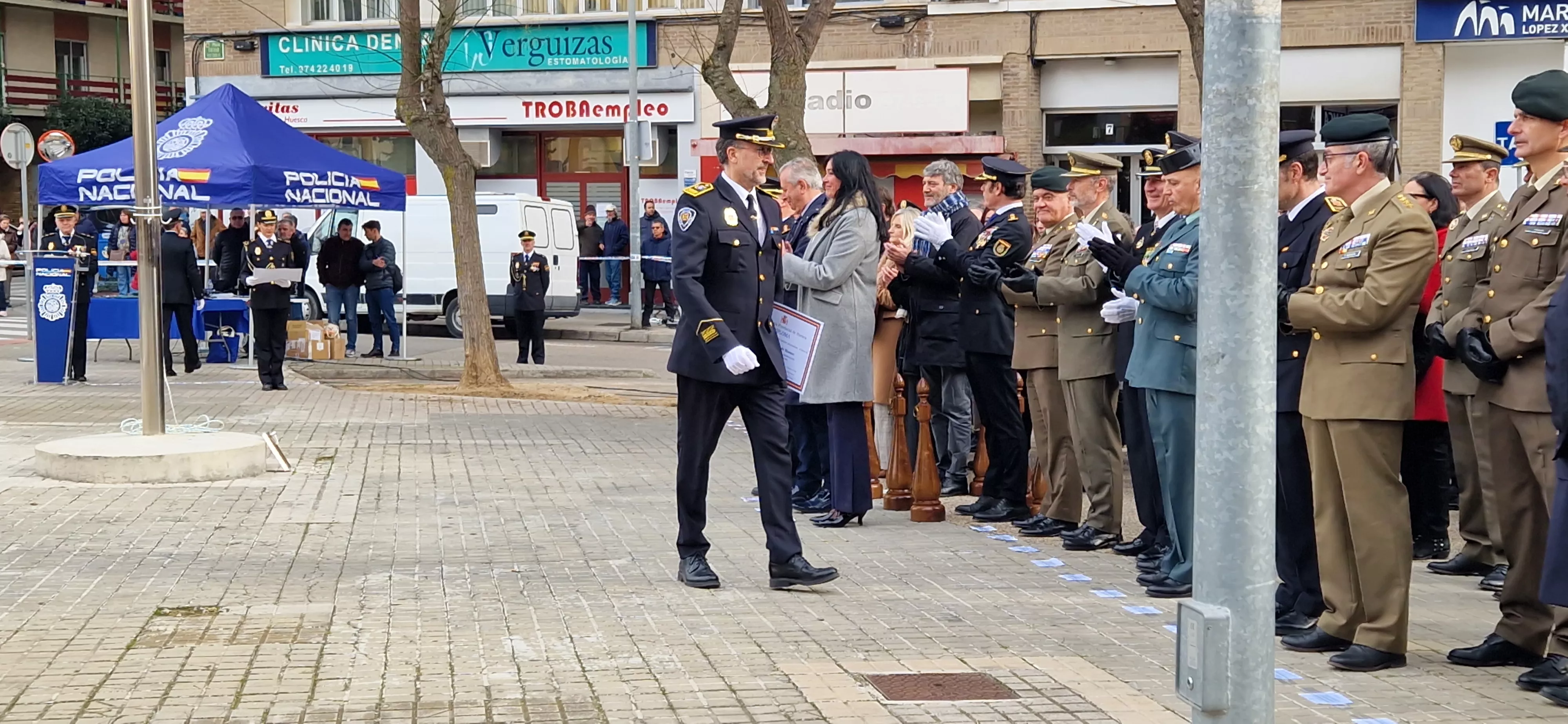 Conmemoración en Huesca del 202 aniversario de la Policía Nacional. Foto Myriam Martínez