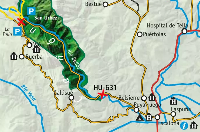 Cortada la carretera del fondo del Cañón de Añisclo por un desprendimiento de rocas.