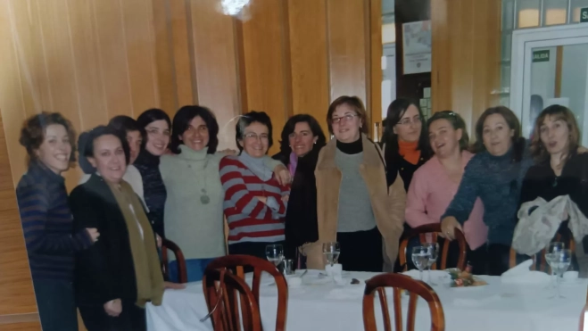 Marisa con la Coordinadora Técnica de Atención Temprana de Huesca. Año 2000, jornada de trabajo.