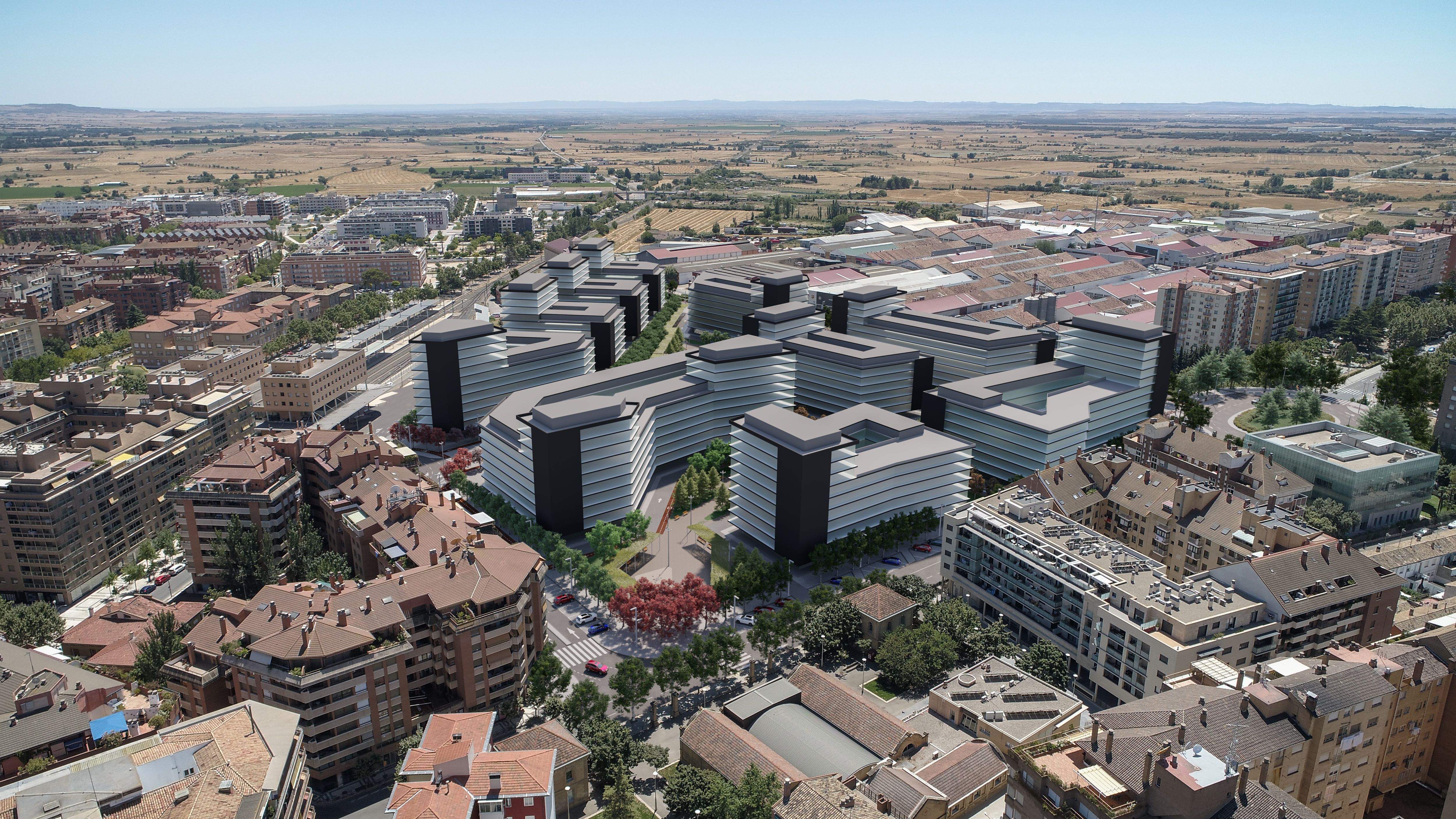 Infografía de Harineras. Infografía de Harineras. Una oferta de vivienda nueva importante para Huesca.  Autor: Pirineos Casa