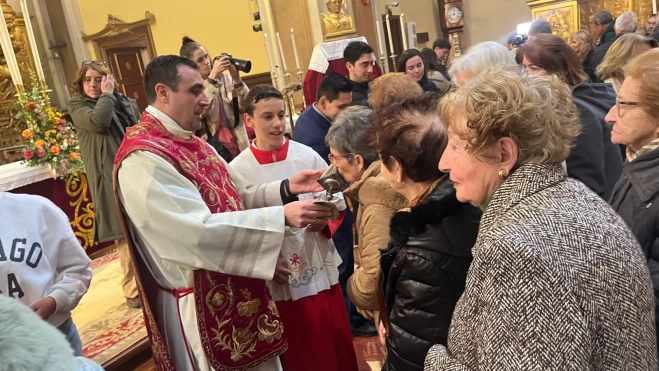 Misa de la festividad de San Vicente en Huesca. Foto Myriam Martínez