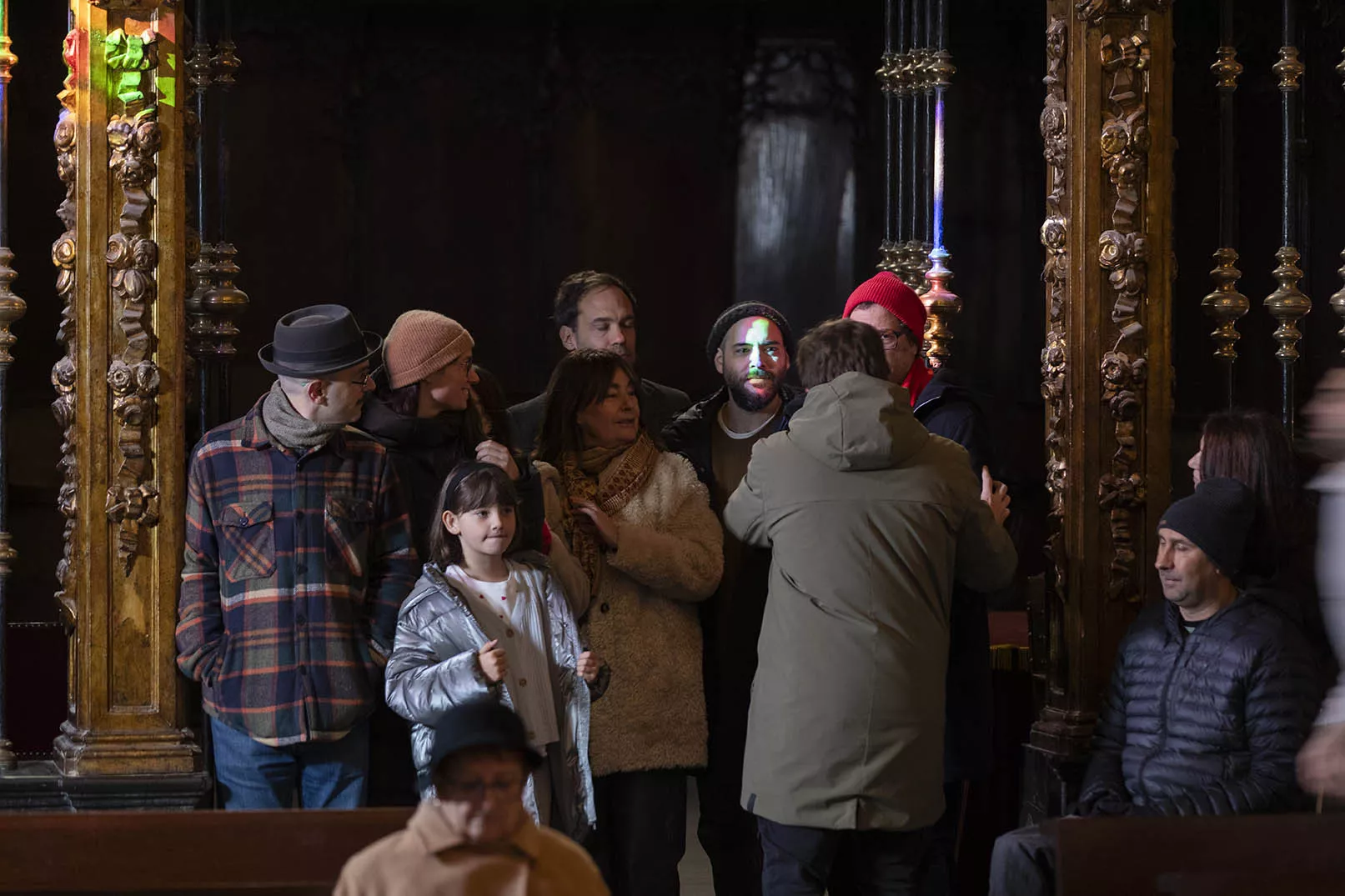 Momento del rodaje, con buena parte de la plantilla en acción. Foto Javier Broto