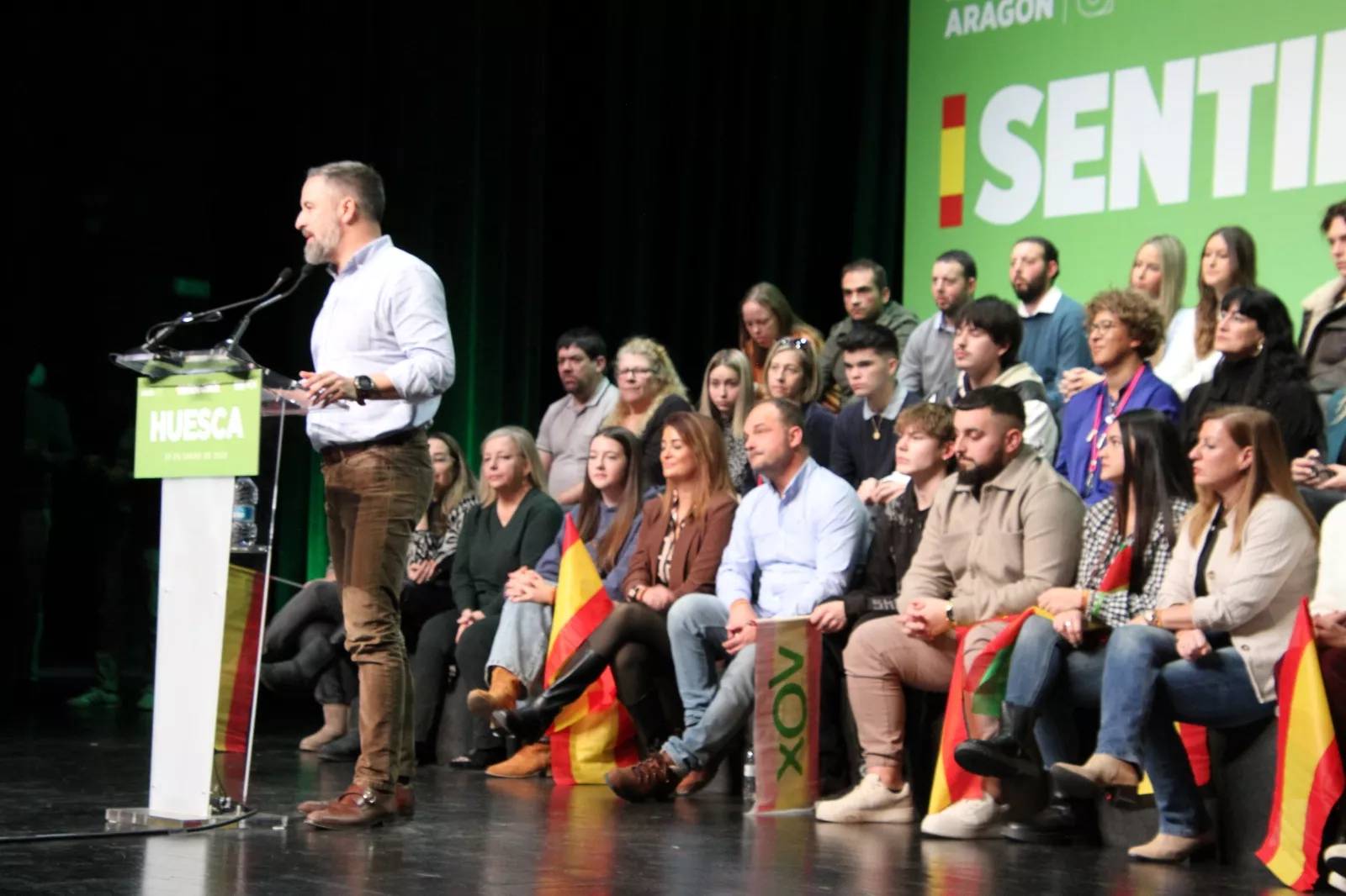 Mitin de Santiago Abascal en Huesca. Foto Carlos Neofato