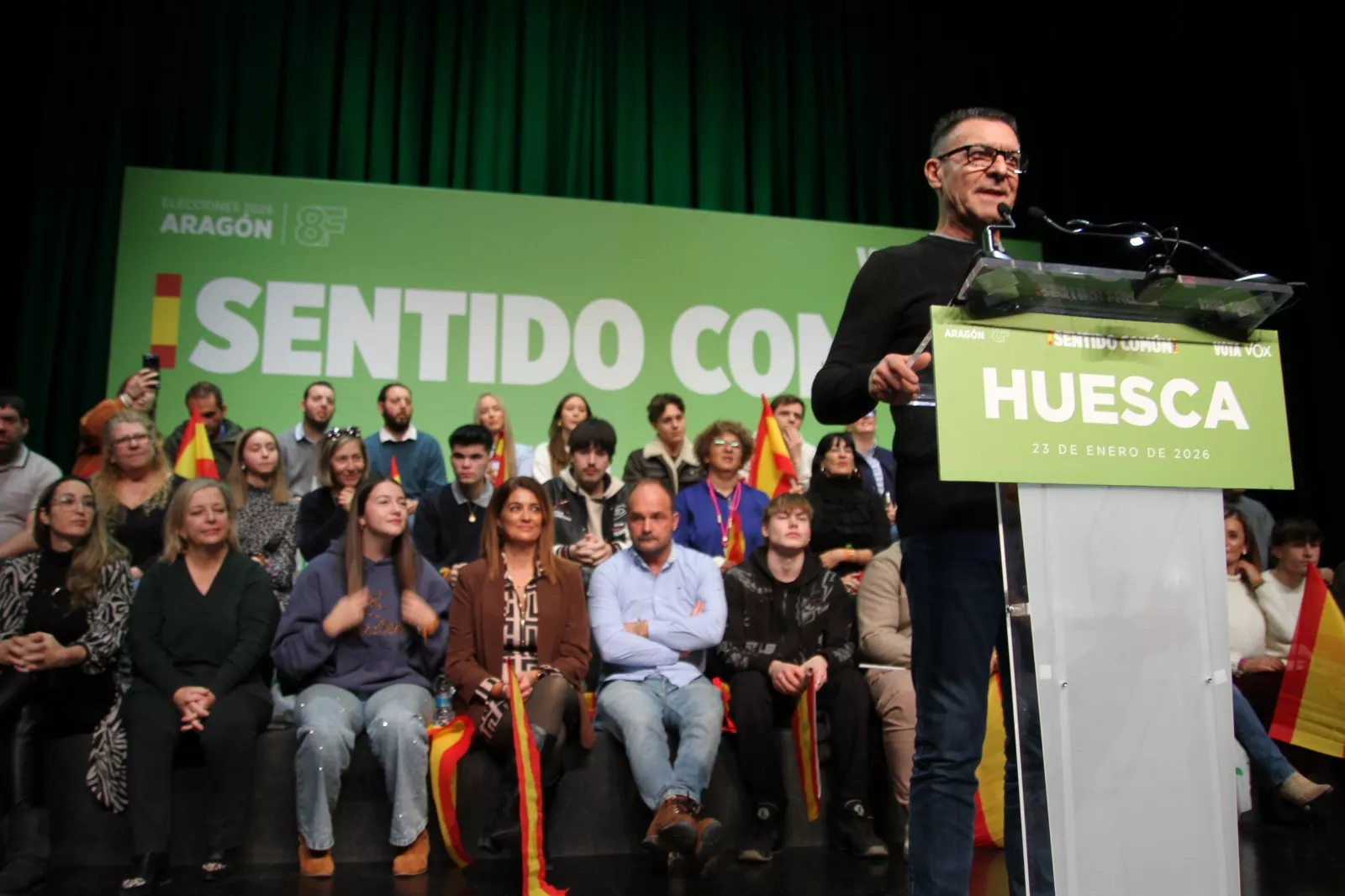 Mitin de Santiago Abascal en Huesca. Foto Carlos Neofato