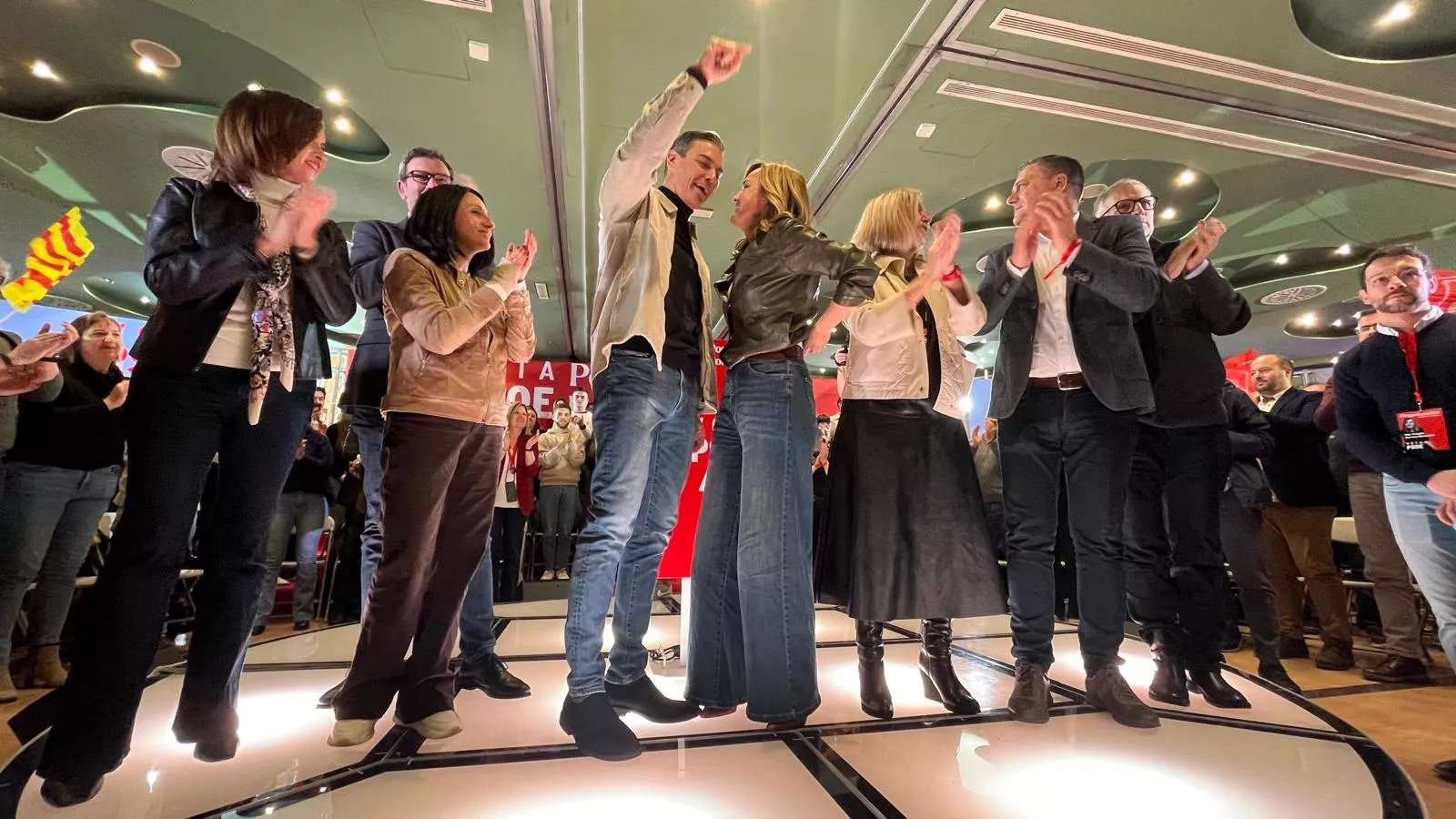 Acto electoral del PSOE con Pedro Sánchez y Pilar Alegría en Huesca. Foto Mercedes Manterola