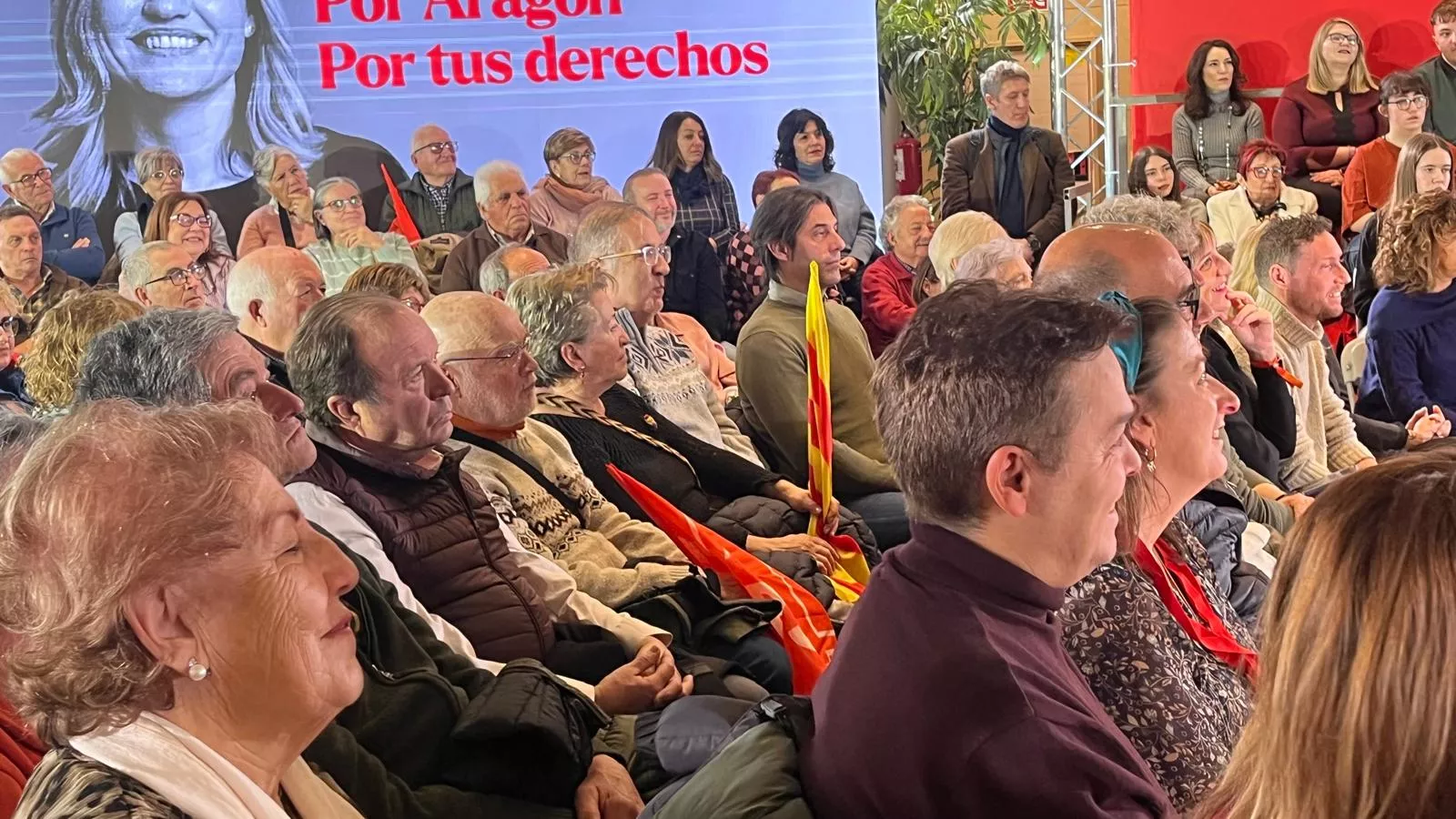 Acto electoral del PSOE con Pedro Sánchez y Pilar Alegría en Huesca. Foto Mercedes Manterola