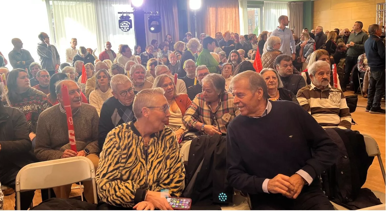 Acto electoral del PSOE con Pedro Sánchez y Pilar Alegría en Huesca. Foto Mercedes Manterola