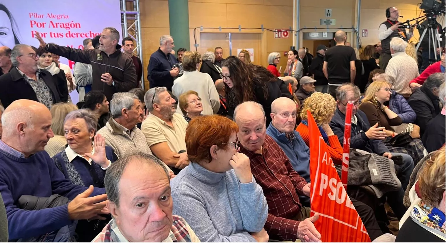 Acto electoral del PSOE con Pedro Sánchez y Pilar Alegría en Huesca. Foto Mercedes Manterola