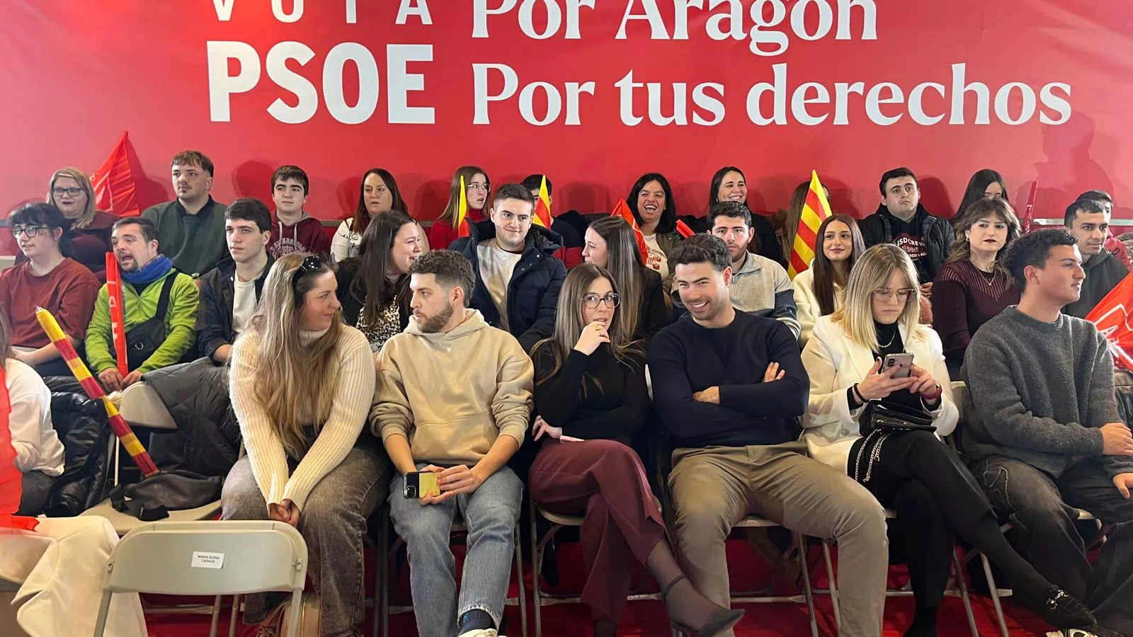 Acto electoral del PSOE con Pedro Sánchez y Pilar Alegría en Huesca. Foto Mercedes Manterola