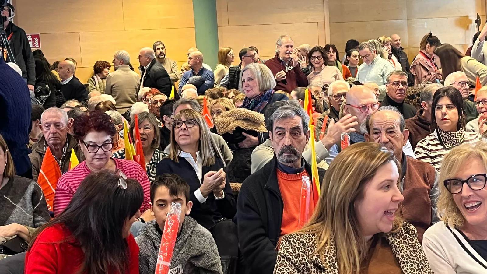 Acto electoral del PSOE con Pedro Sánchez y Pilar Alegría en Huesca. Foto Mercedes Manterola