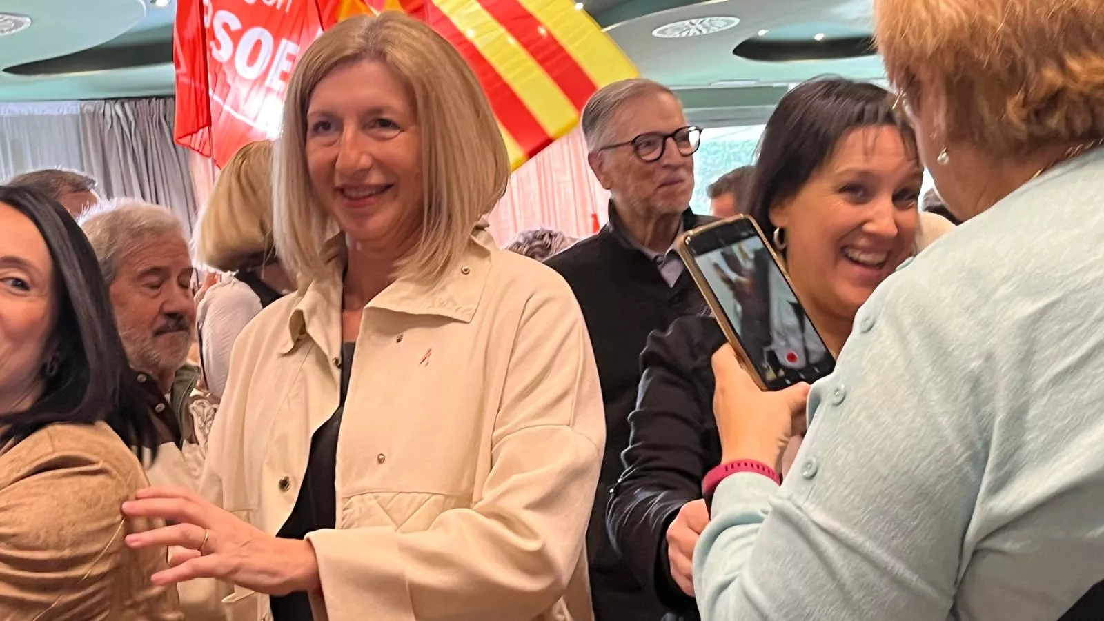 Acto electoral del PSOE con Pedro Sánchez y Pilar Alegría en Huesca. Foto Mercedes Manterola